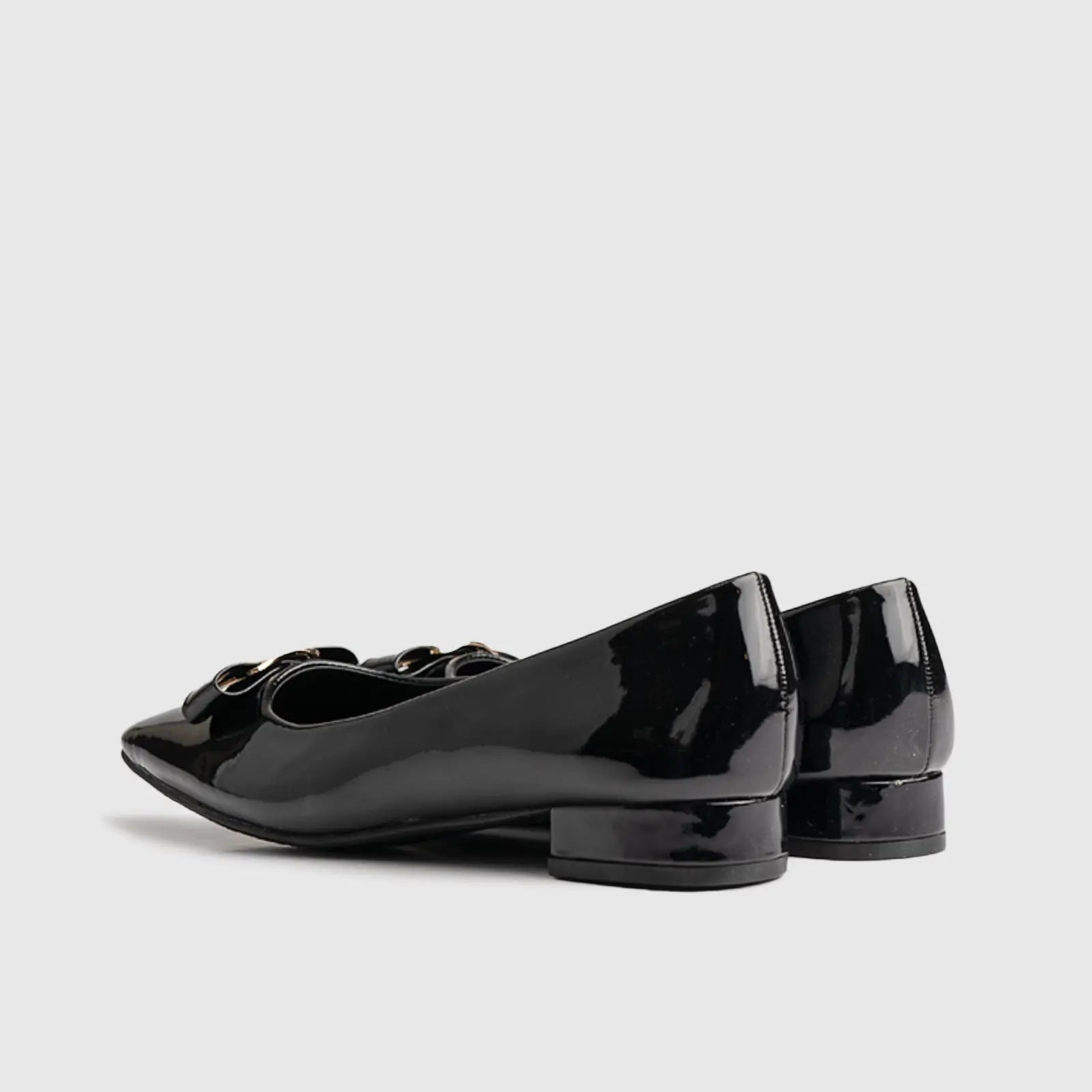 Block Heel Court Black Patent 10573
