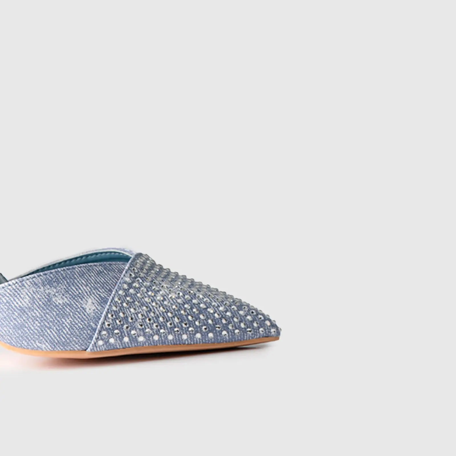 Dress Court Shoe Blue Denim 01592