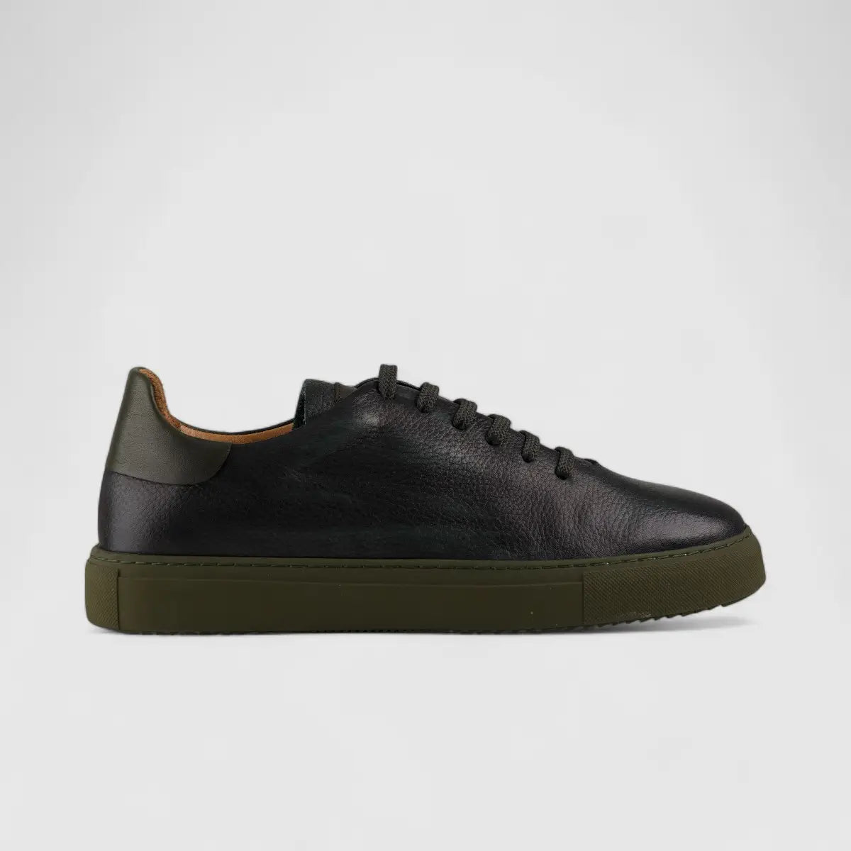 Formales Lace Up Leather Sneaker Olive 4289