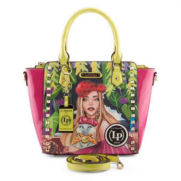 LA PHILIPE LP1022-17 BLOOMING GARDEN HANDBAG-SATCHEL