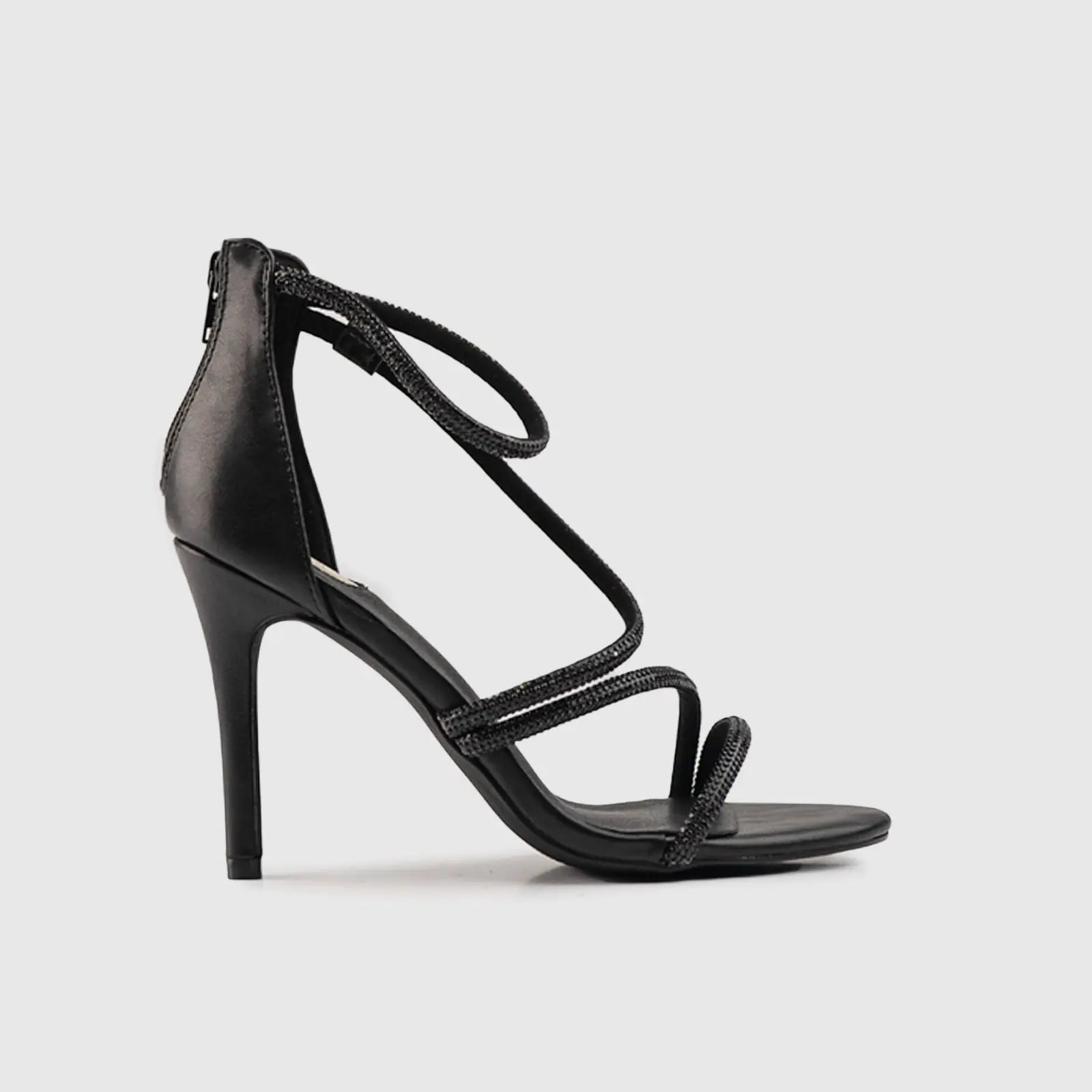 Dress Heel  Evening Sandal Black 01601