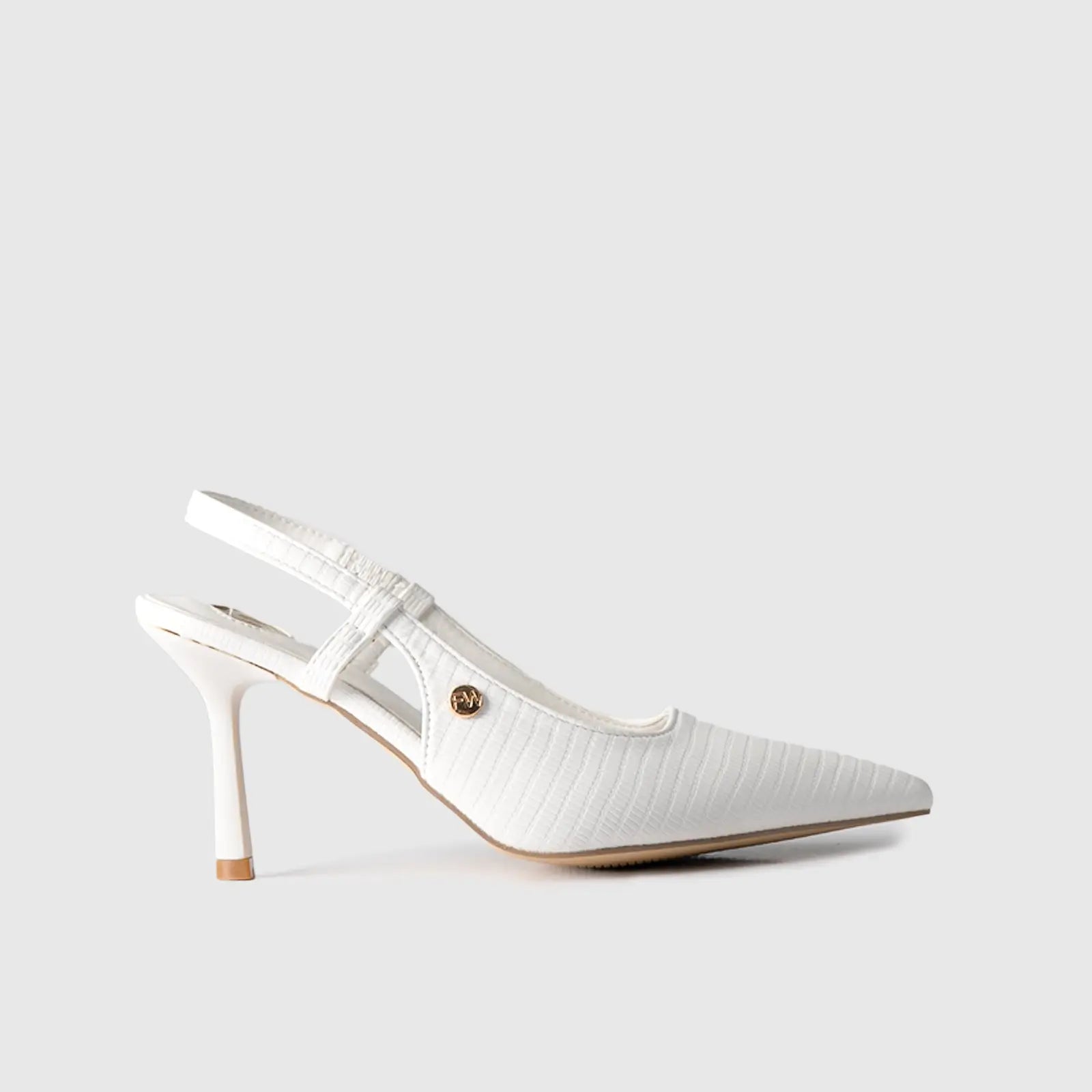 Slingback Court Shoe White 01637