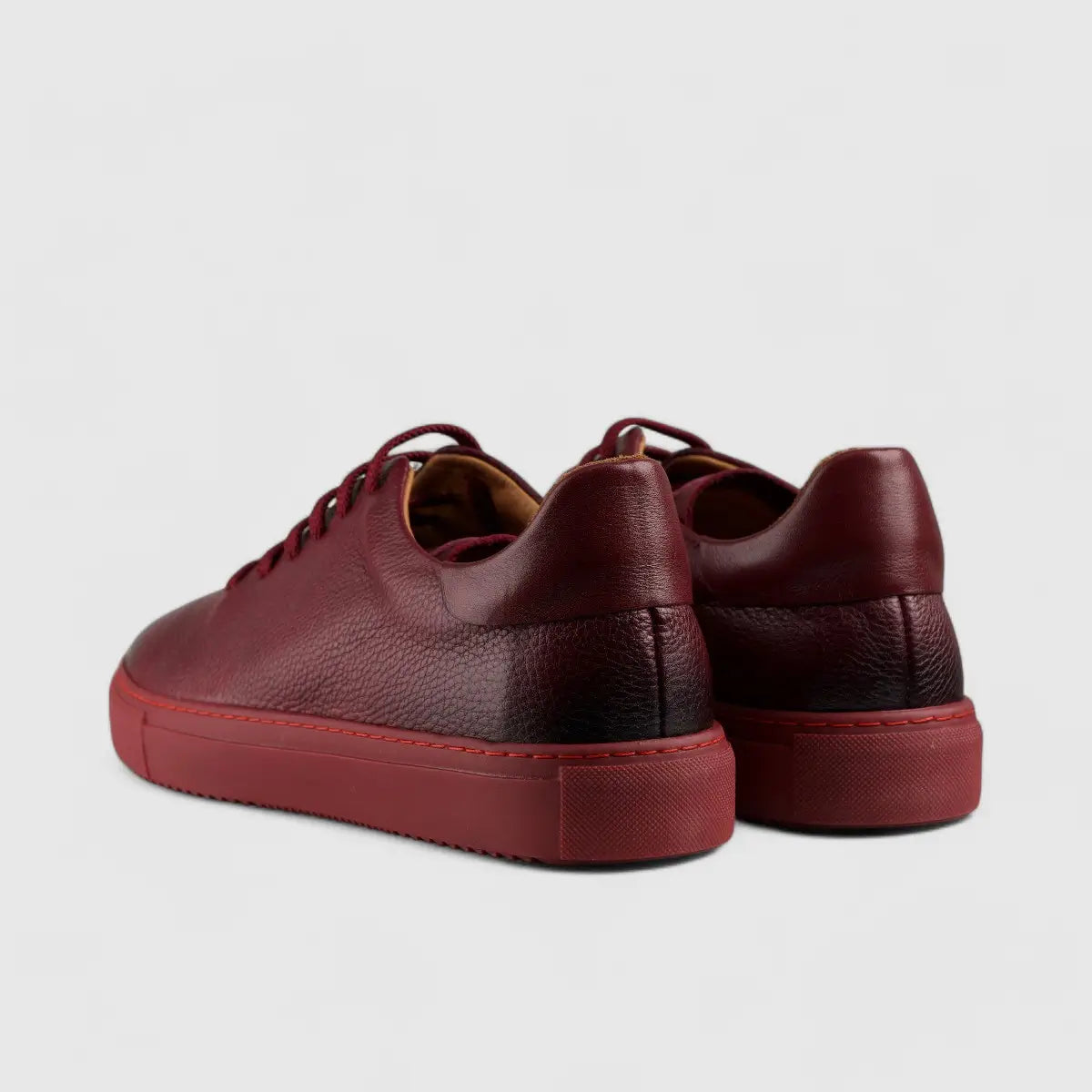 Formales Lace Up Leather Sneaker Burgandy Red 4289