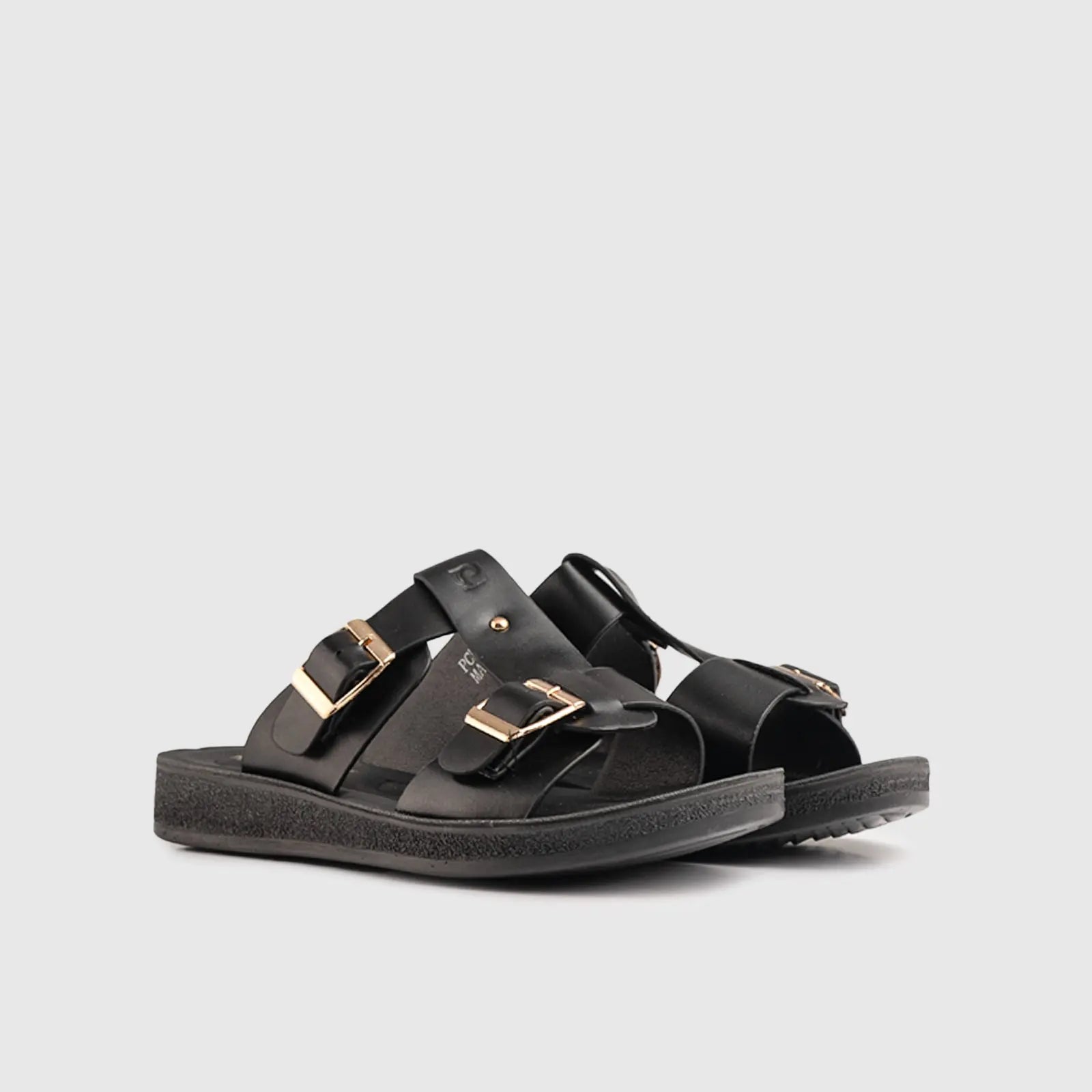 Ladies Push in Sandal Black 10552