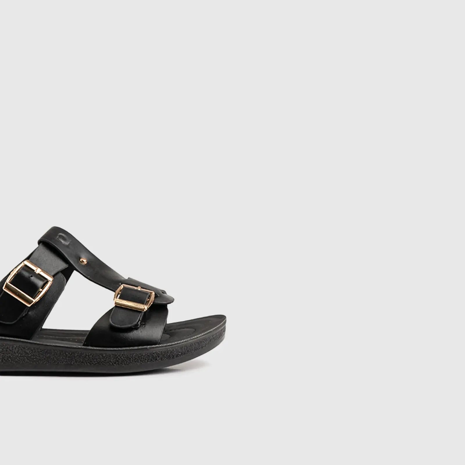 Ladies Push in Sandal Black 10552