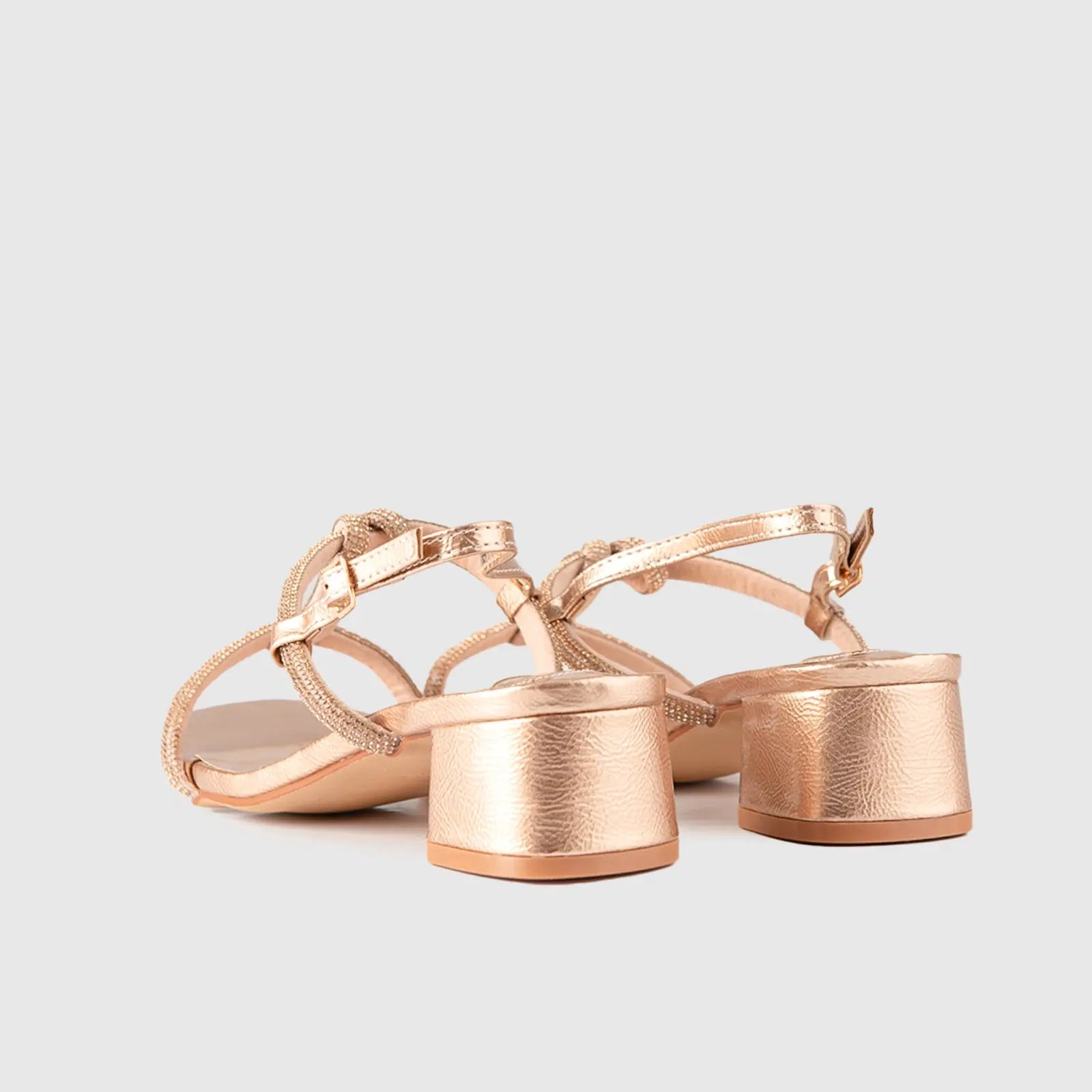 Block Heel Evening Sandal Gold 01613