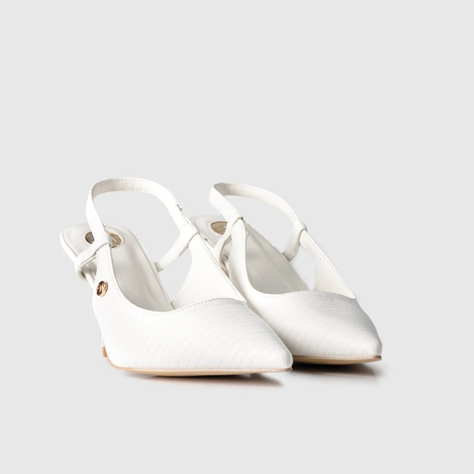 Slingback Court Shoe White 01637