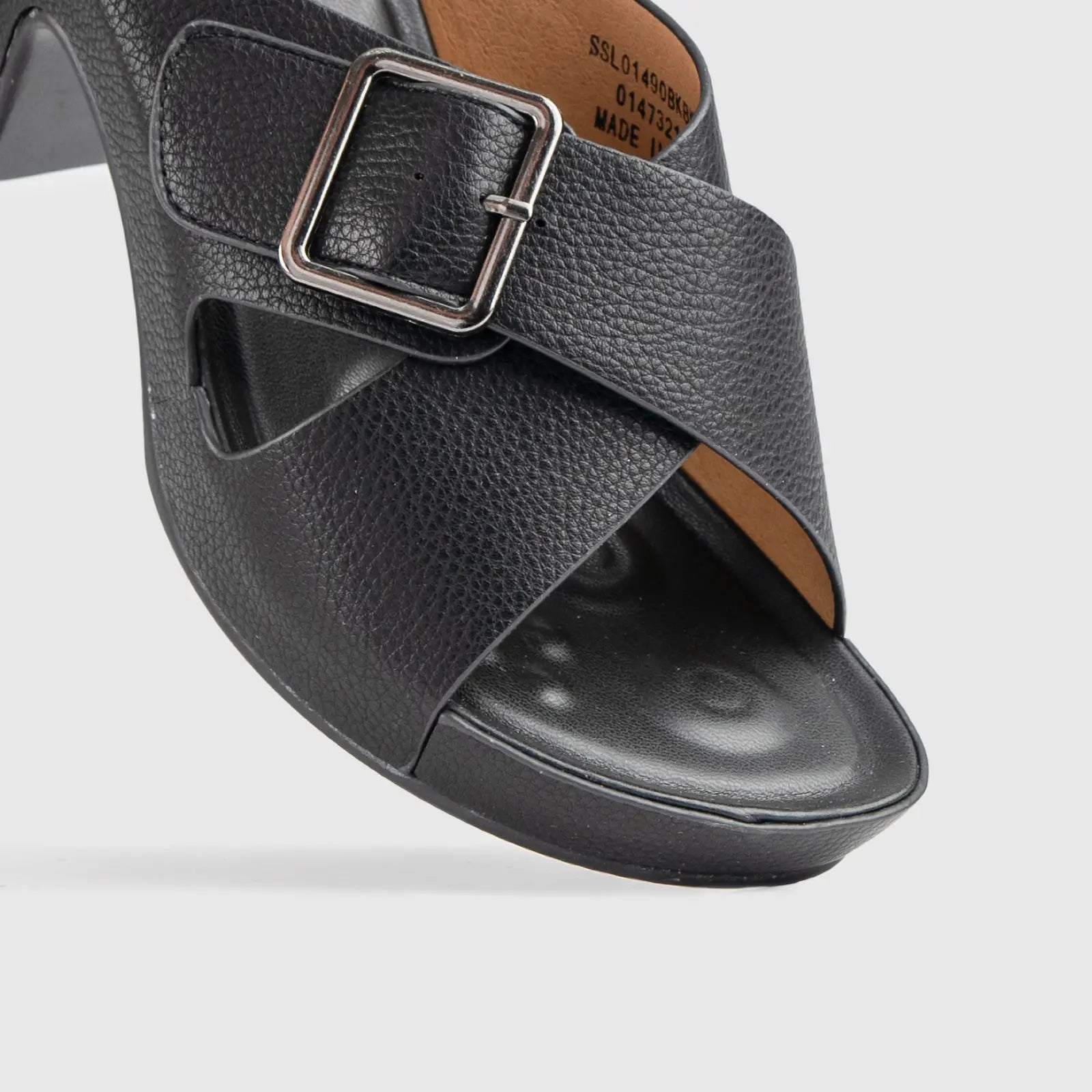 Soft Style Caden Push In Block Heel Sandal Black 01490