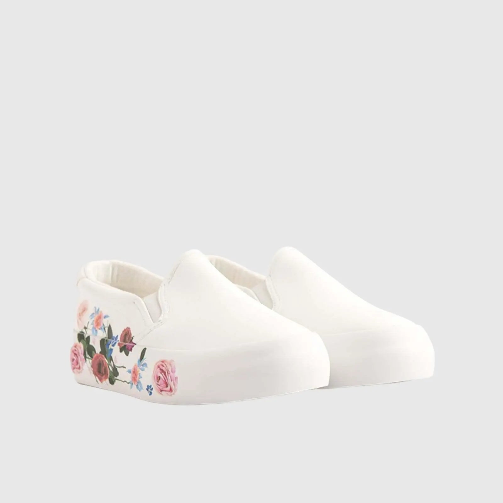 Slip On Sneaker White Floral 10581