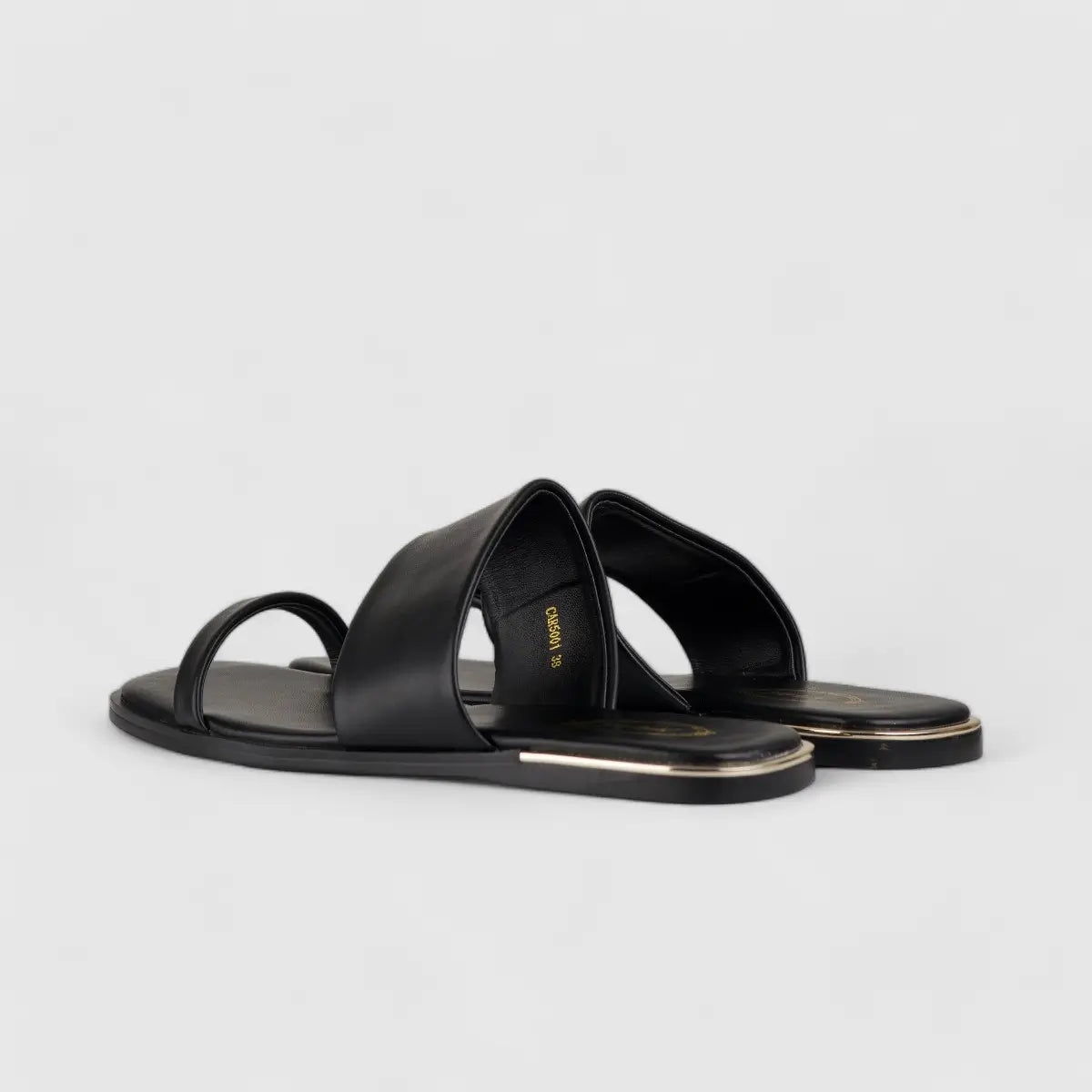 Bulbul Flat Sandal Black Car5001