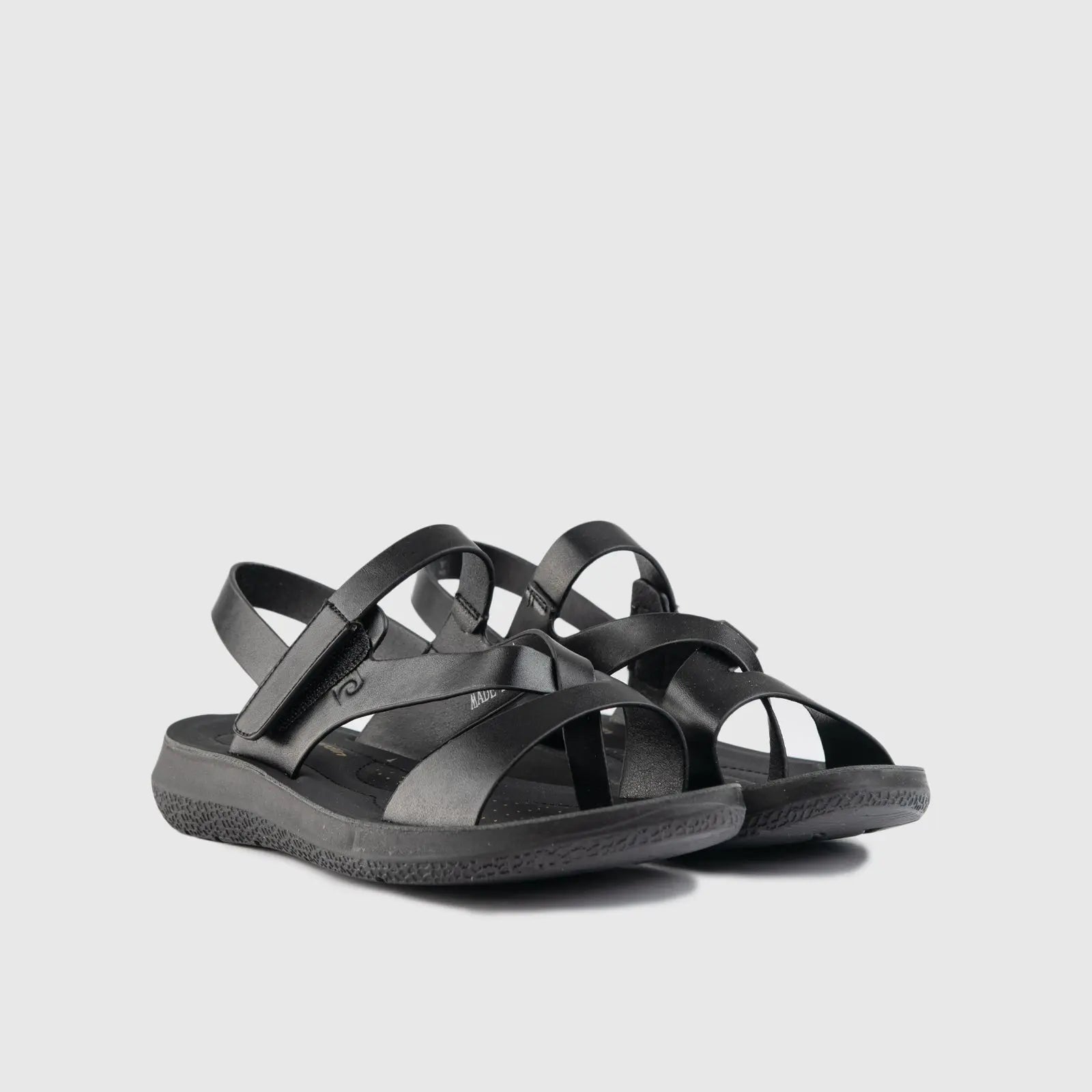 Ladies Strap Sandal Black 10339