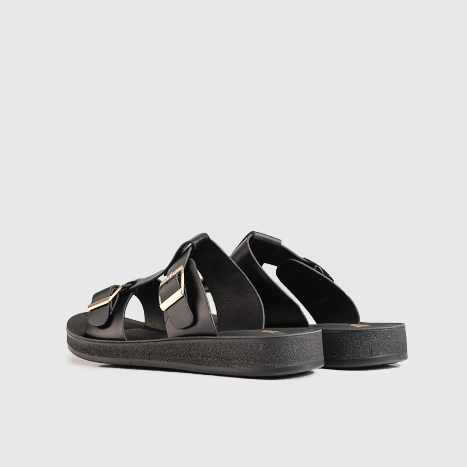 Ladies Push in Sandal Black 10552