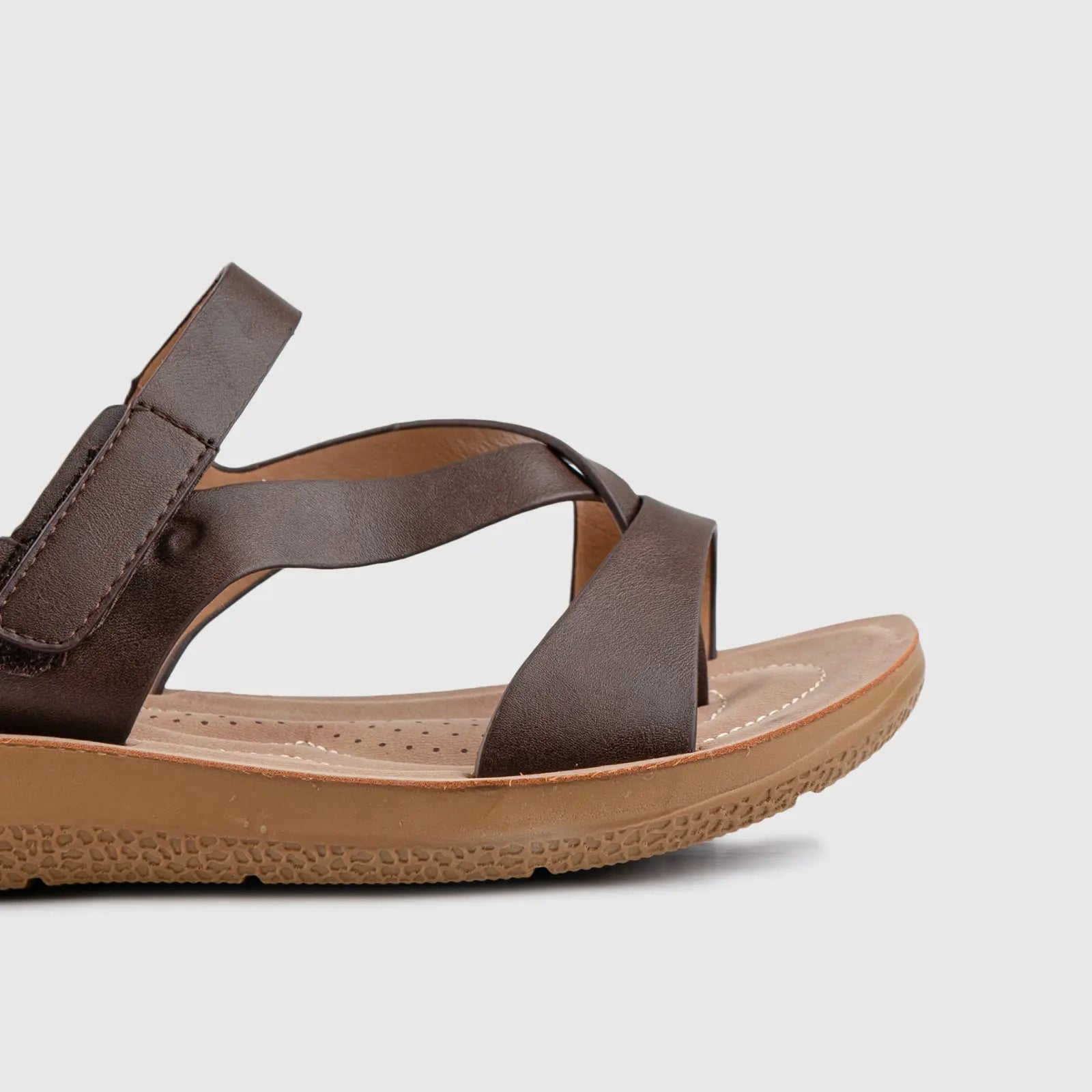 Ladies Strap Sandal Brown 10339