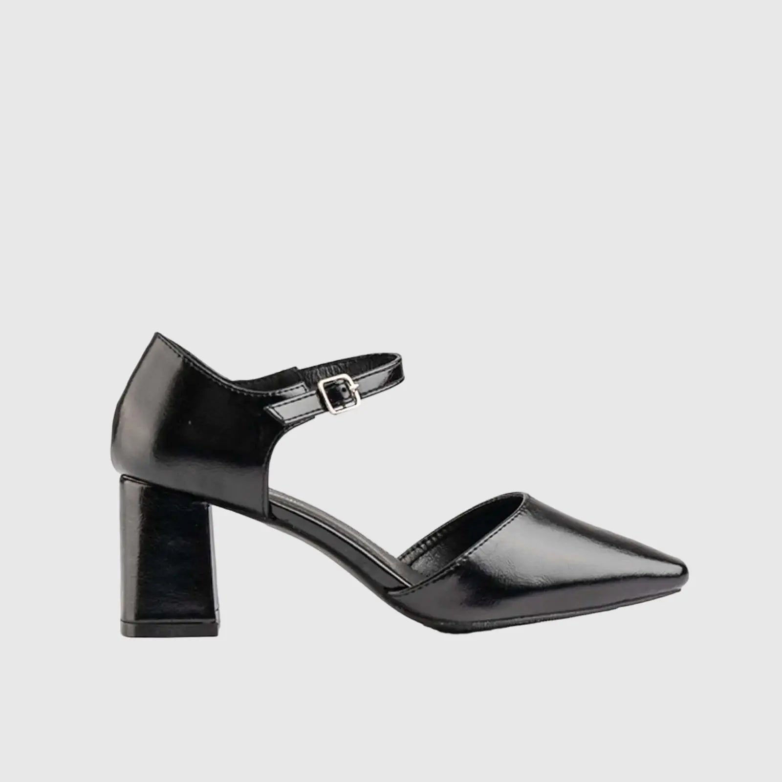 Block Heel Court Shoe 10614 Black