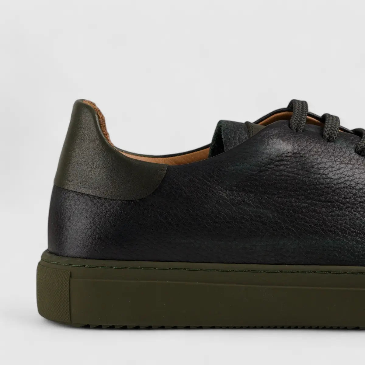 Formales Lace Up Leather Sneaker Olive 4289