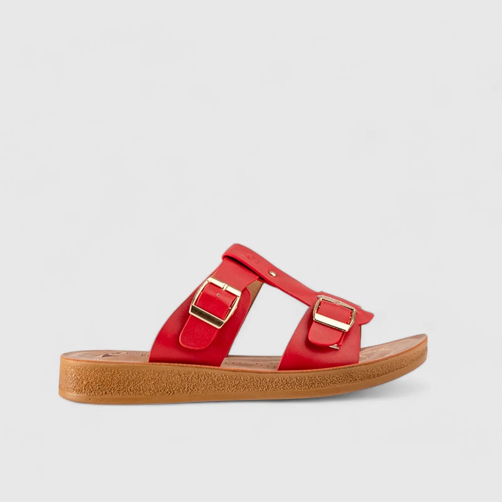 Ladies Push in Sandal Red 10552