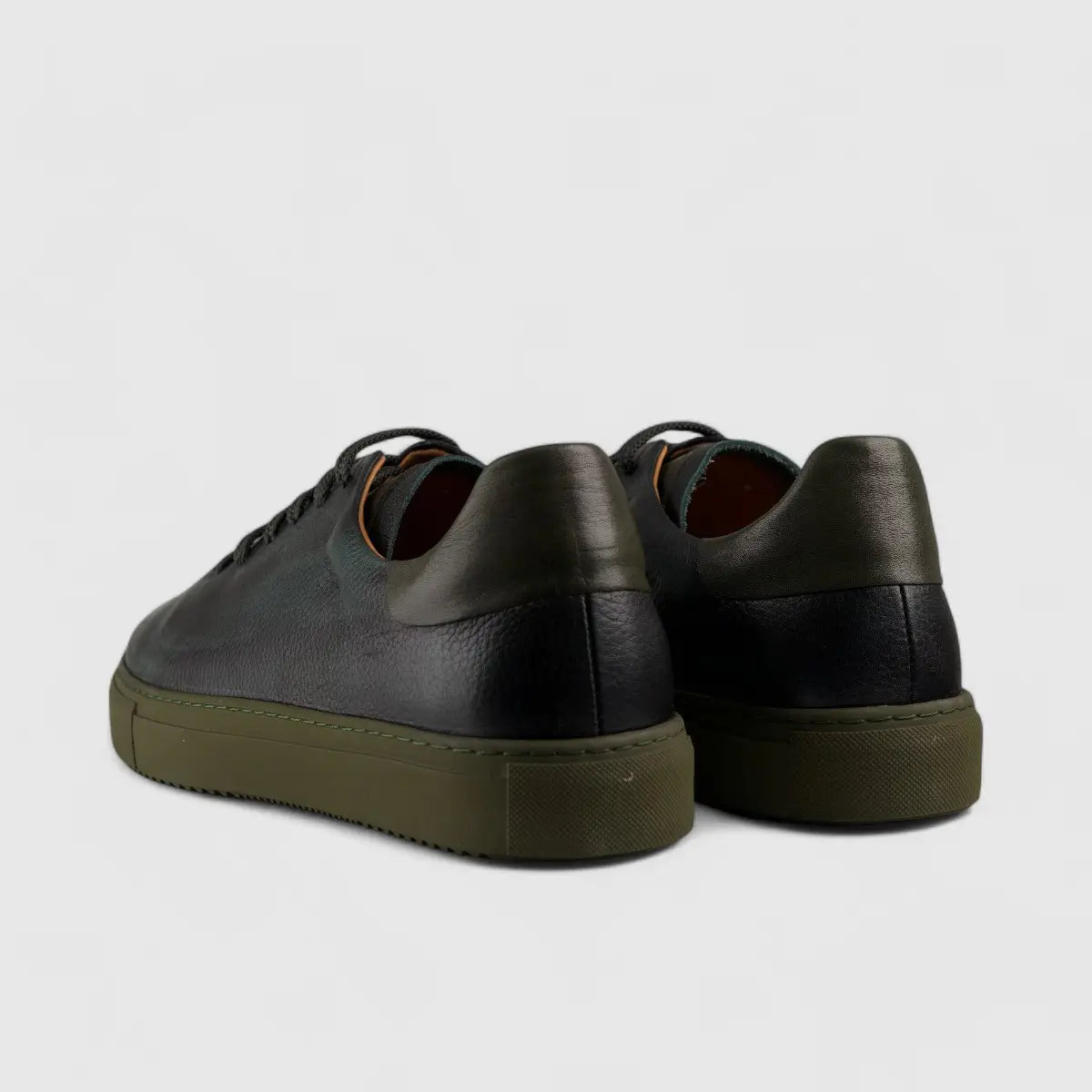 Formales Lace Up Leather Sneaker Olive 4289