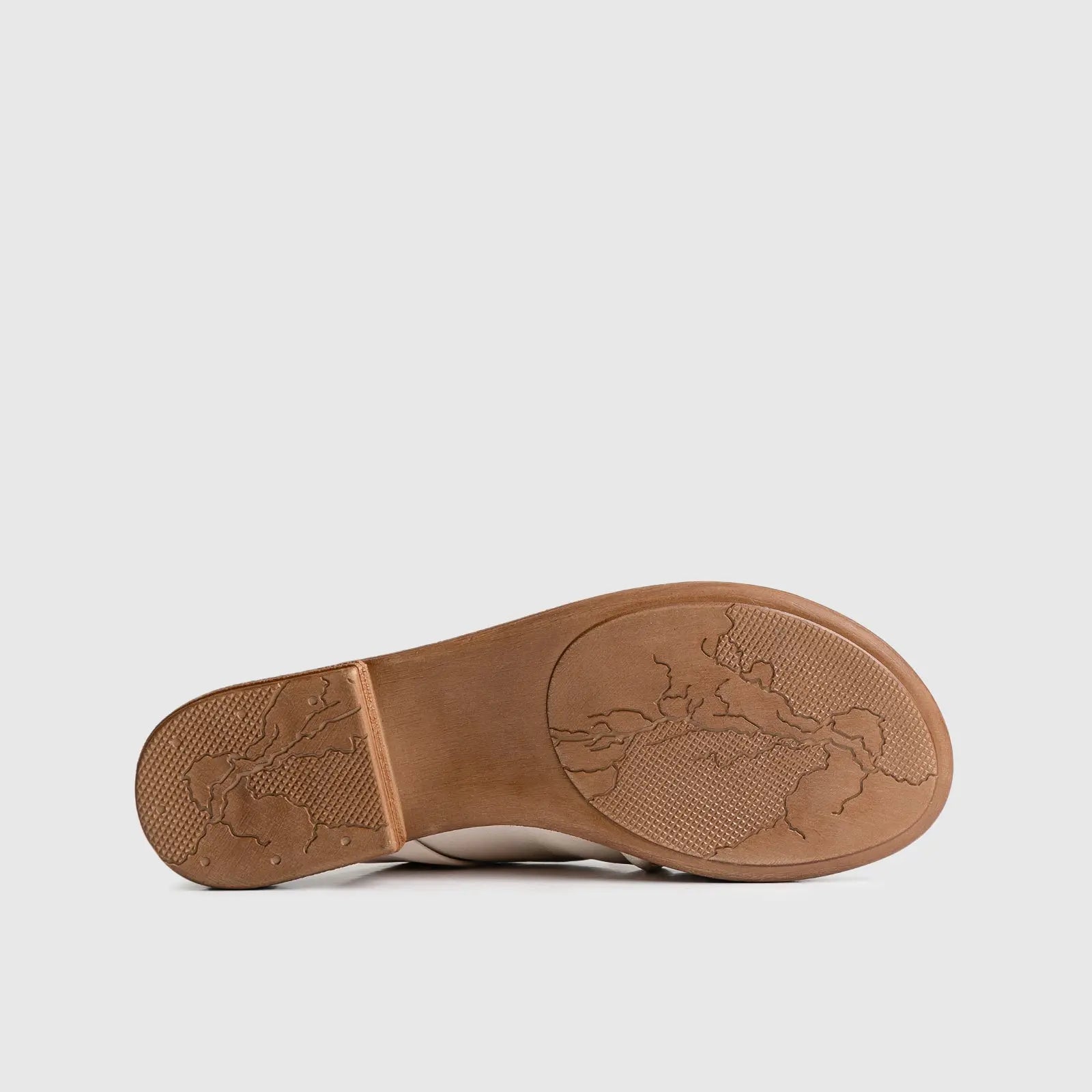Leather Flat Comfort Sandals 8540 Beige