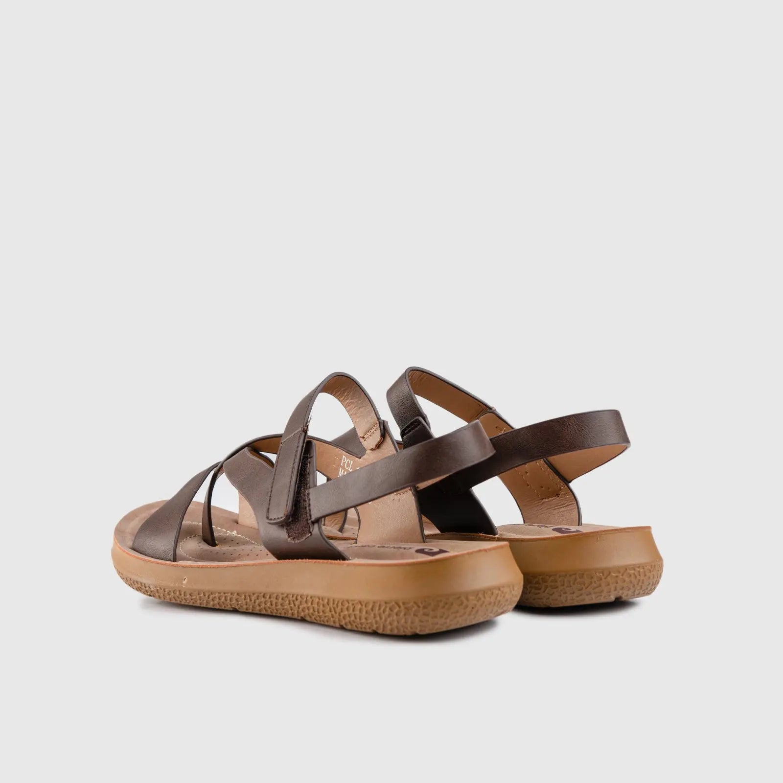 Ladies Strap Sandal Brown 10339