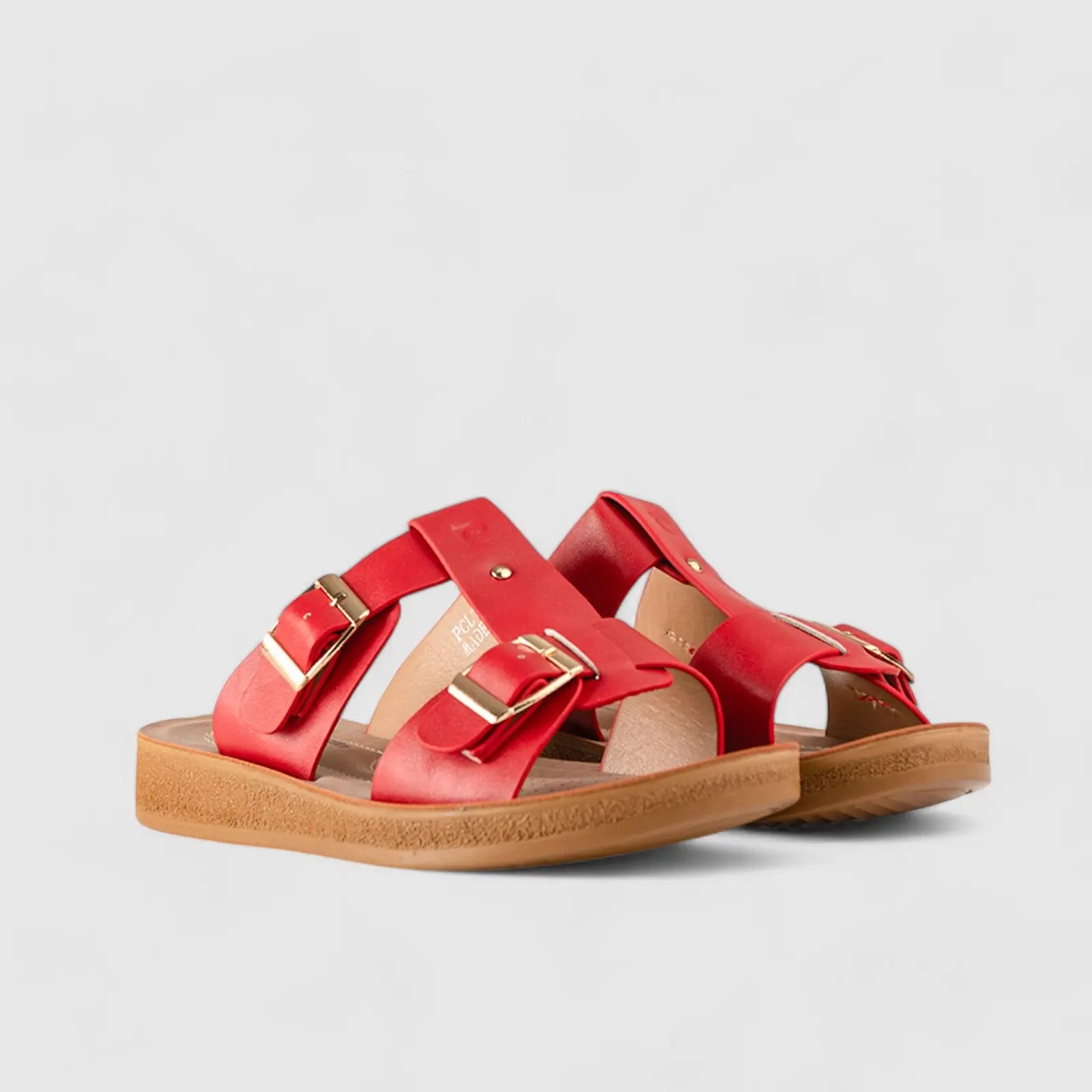 Ladies Push in Sandal Red 10552