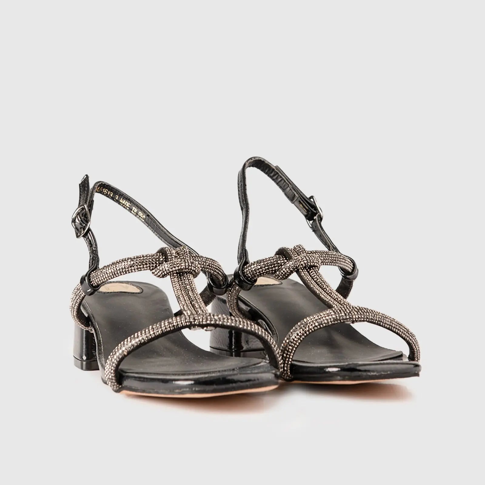 Block Heel Evening Sandal Black 01613