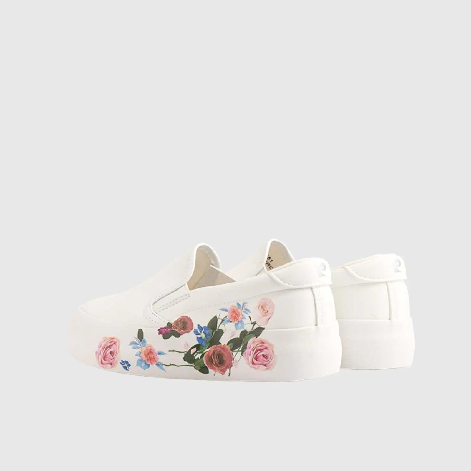Slip On Sneaker White Floral 10581