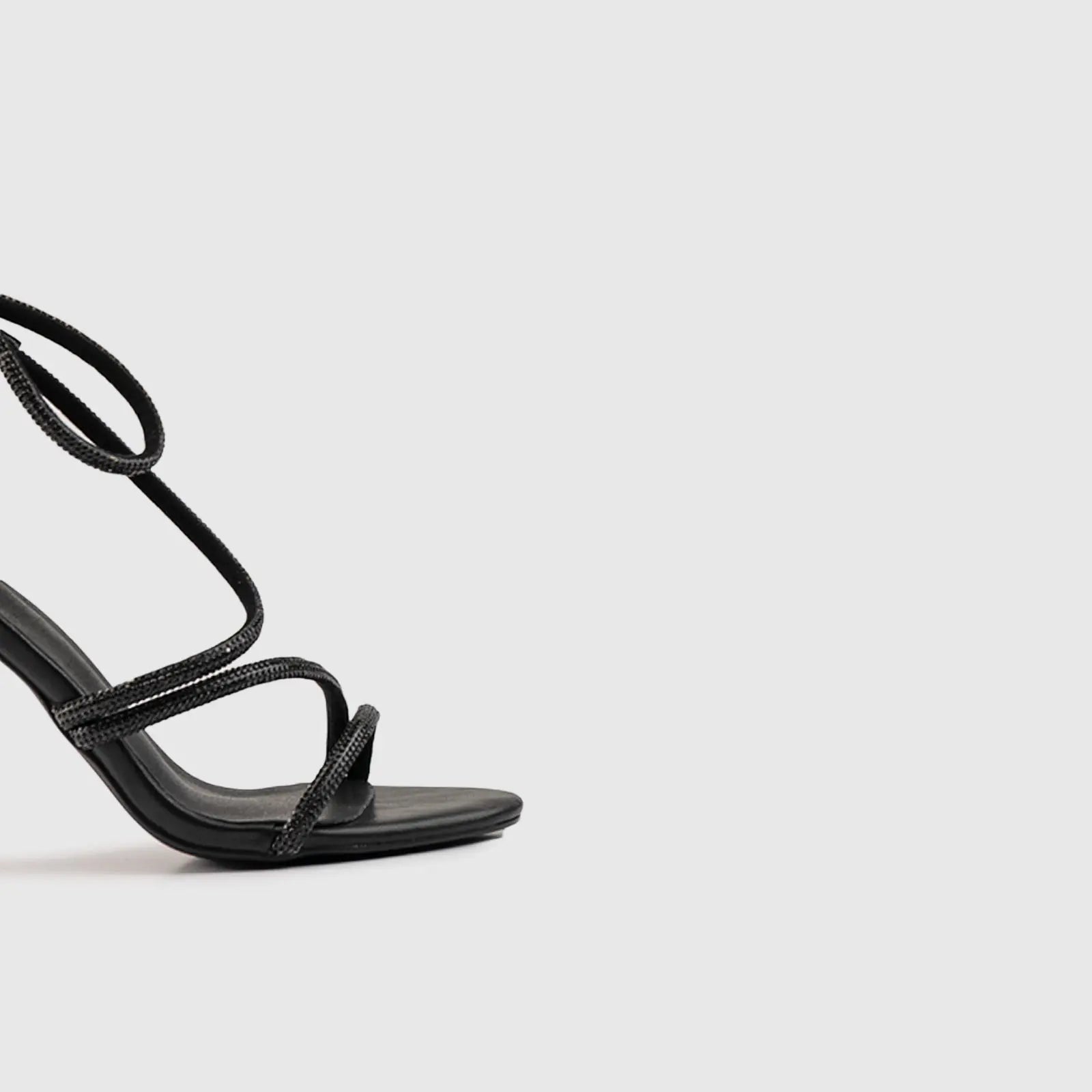 Dress Heel  Evening Sandal Black 01601