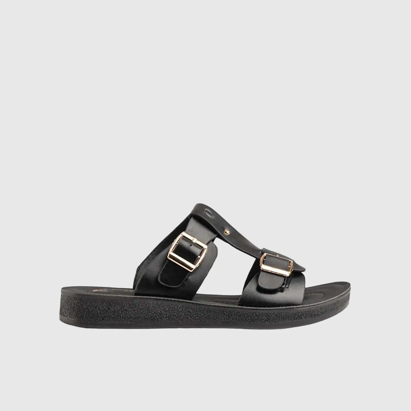 Ladies Push in Sandal Black 10552