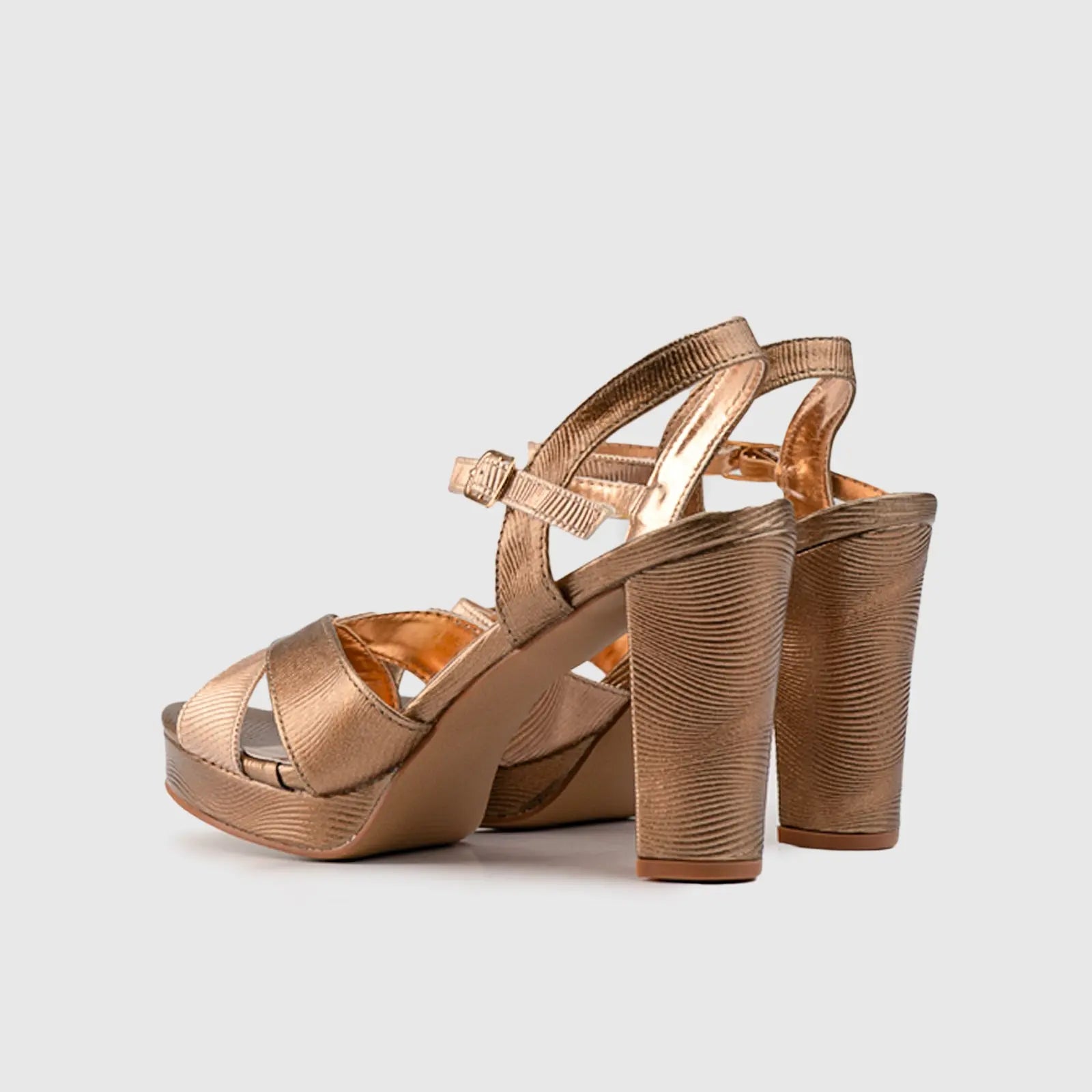 Block Heel Evening Sandal Bronze 01605