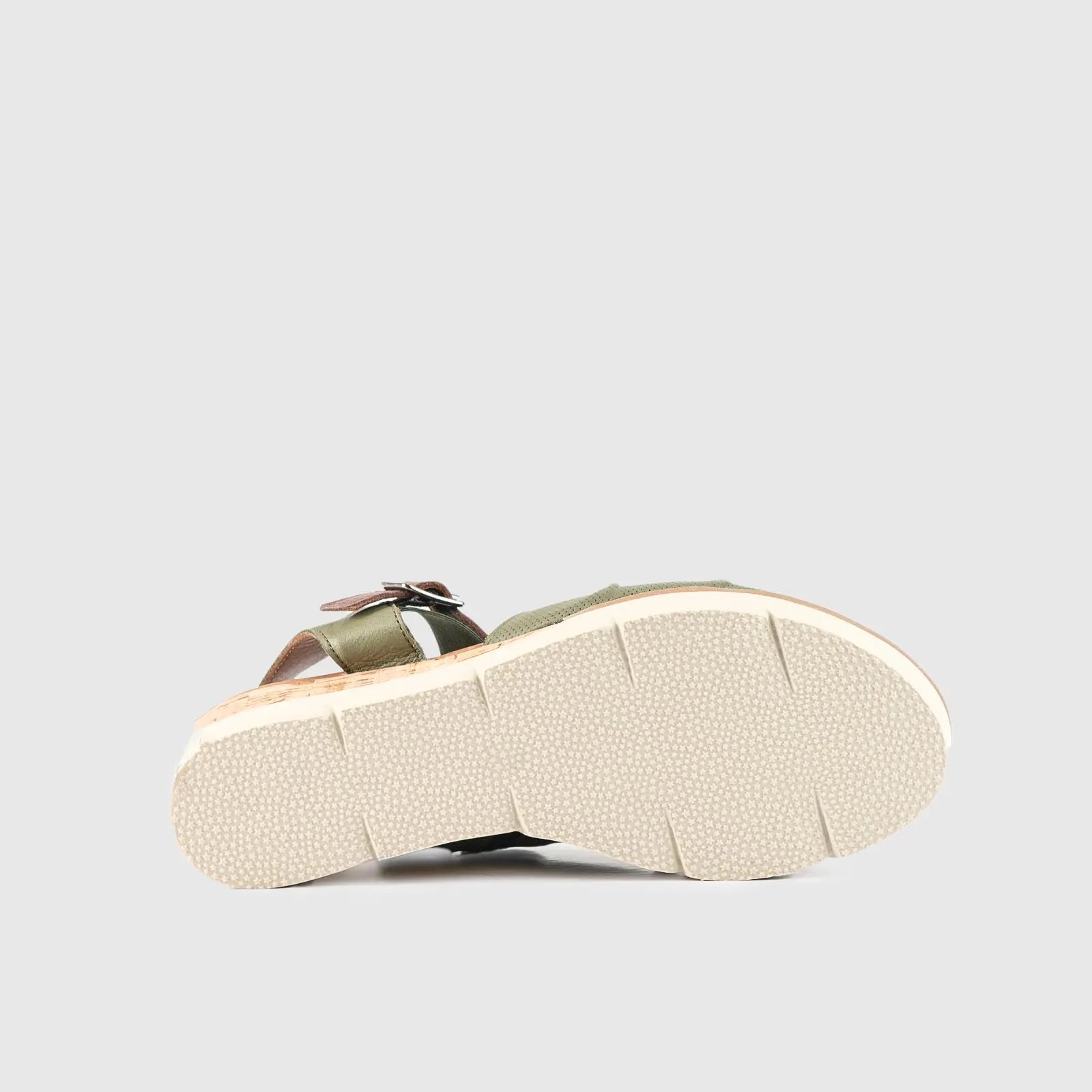 Leather Comfort Wedges Olive/Brown 402