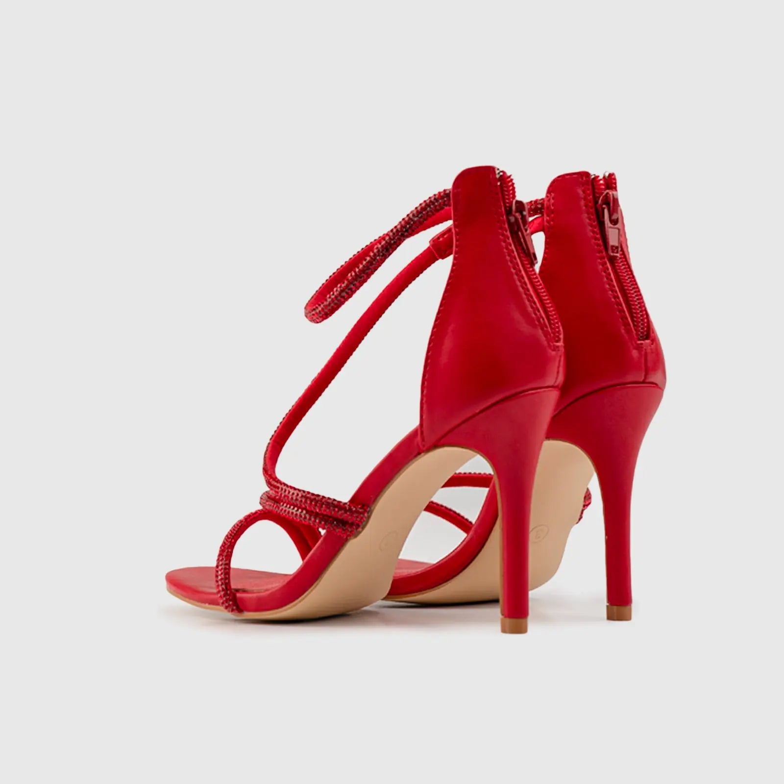 Dress Heel Evening Sandal Red 01601