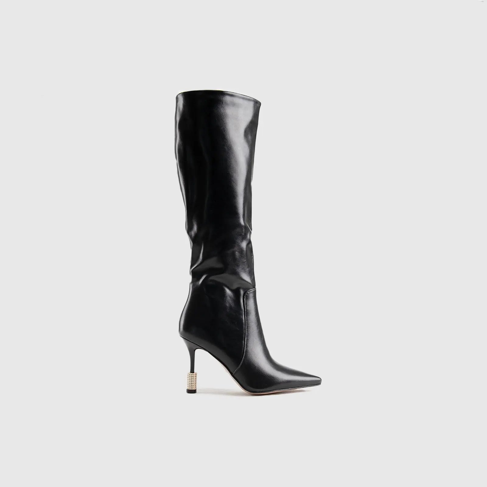 Statement High Heel Long Boot Black Car_037