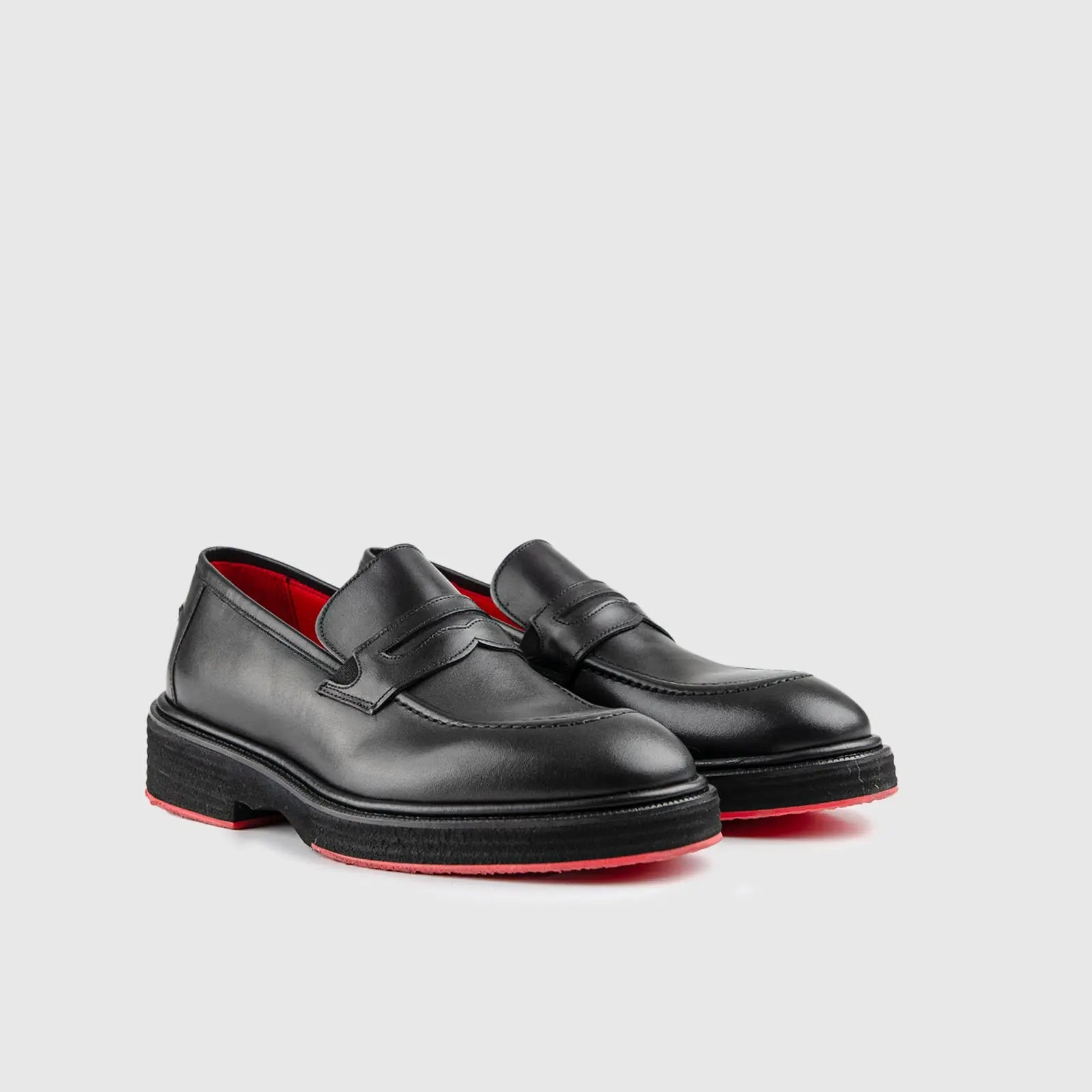 Chunky Sole Dress Loafers Black 0236