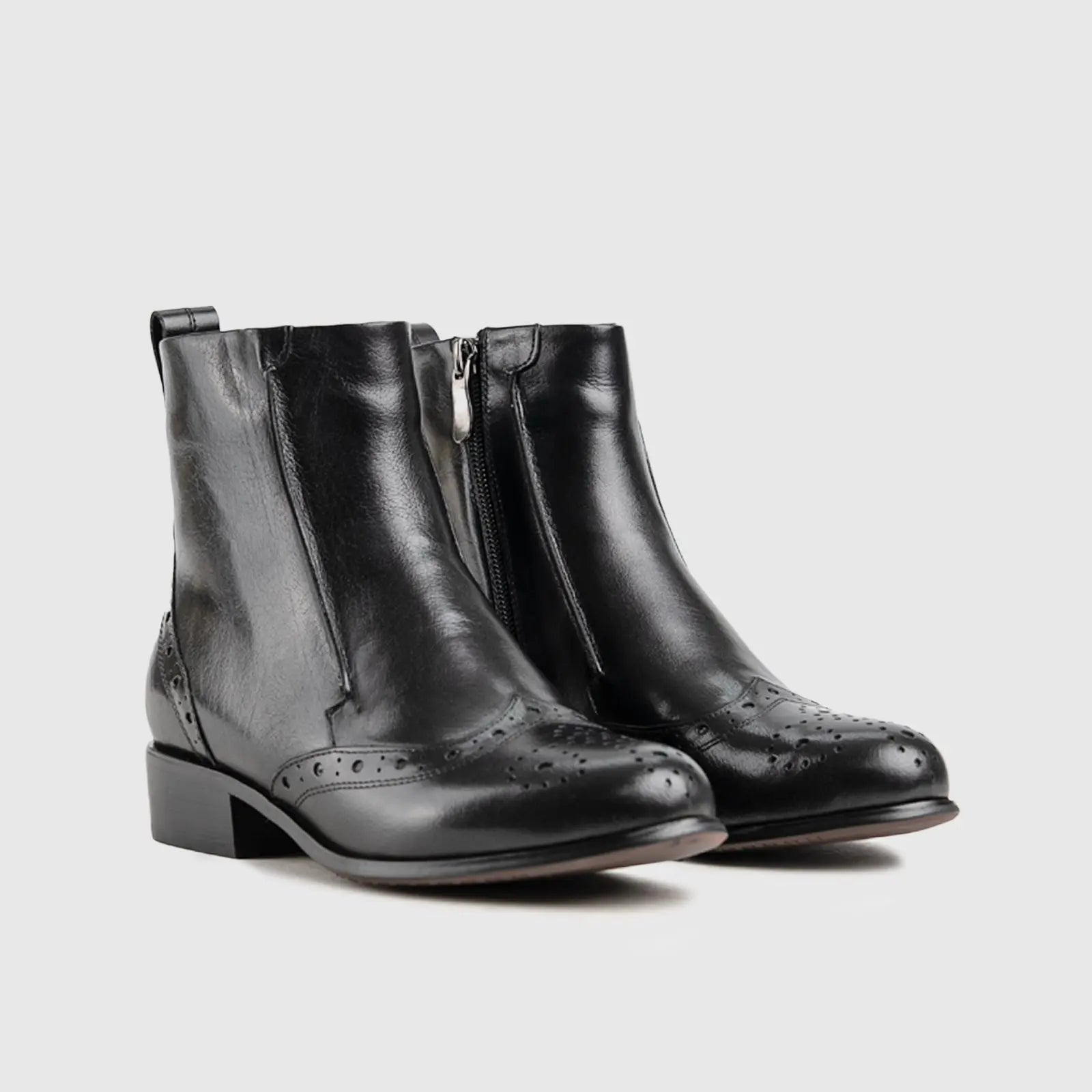 Leather Ankle Boots Black HA018