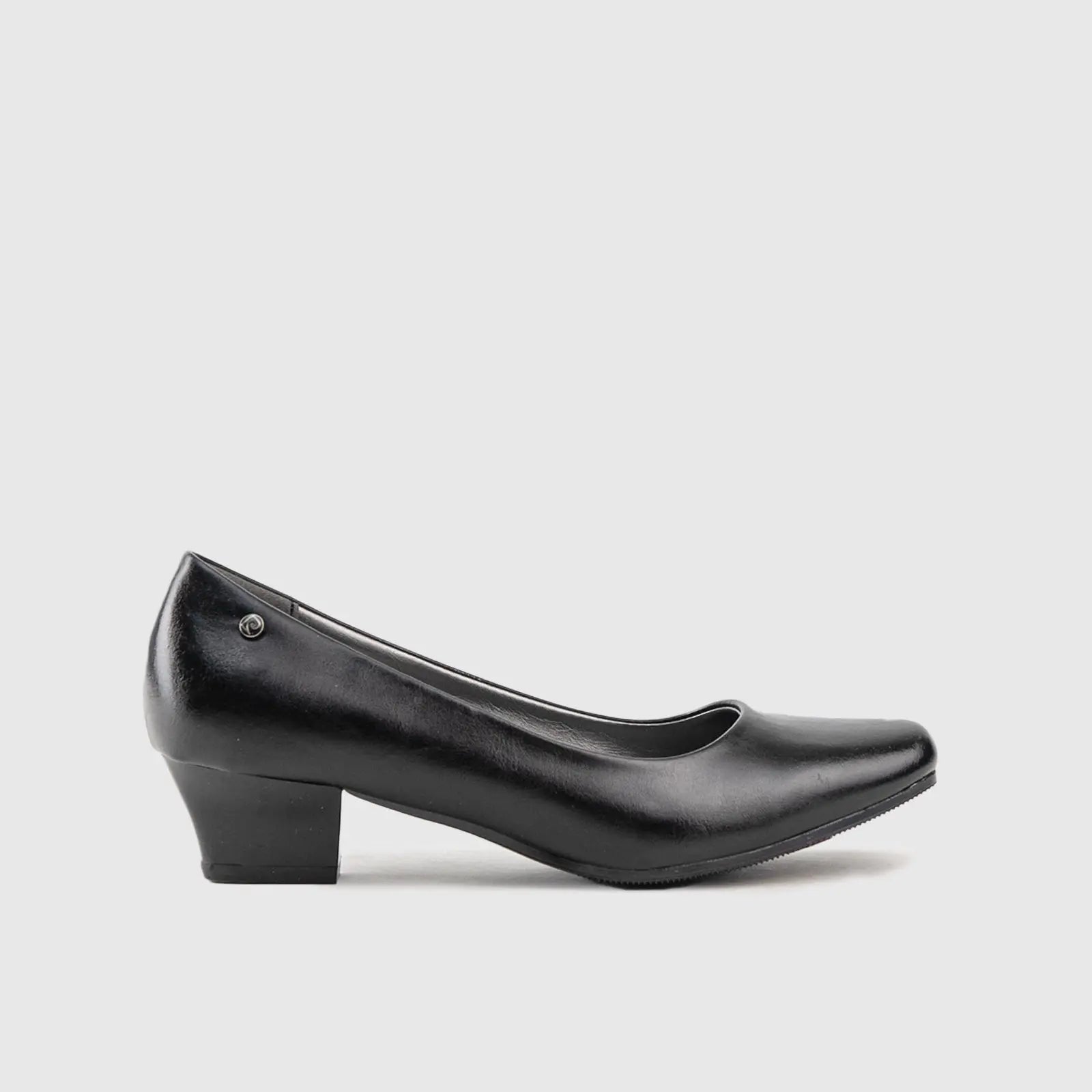 Low Block Heel Court Shoe 10032 Black