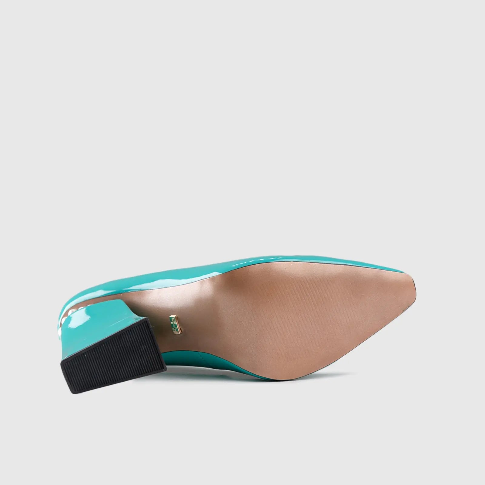 Block Heel Court Navy Car001