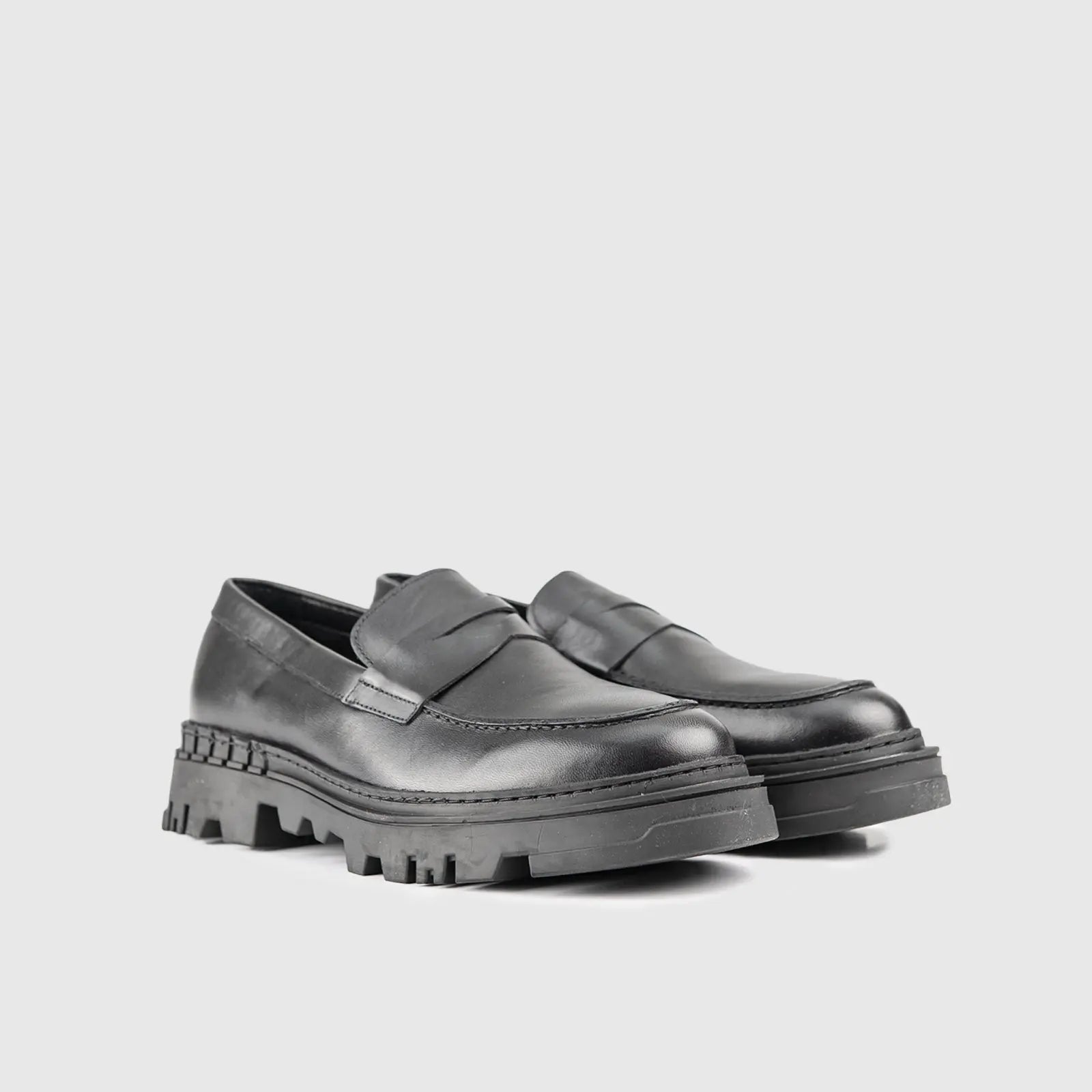 Chunky Sole Loafers Black 1804