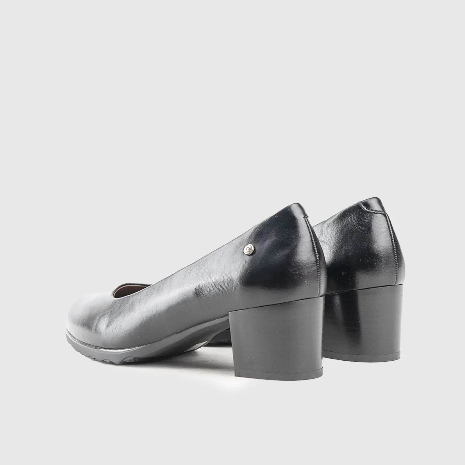 Ladies Block Heel Court Shoe 01163 Black