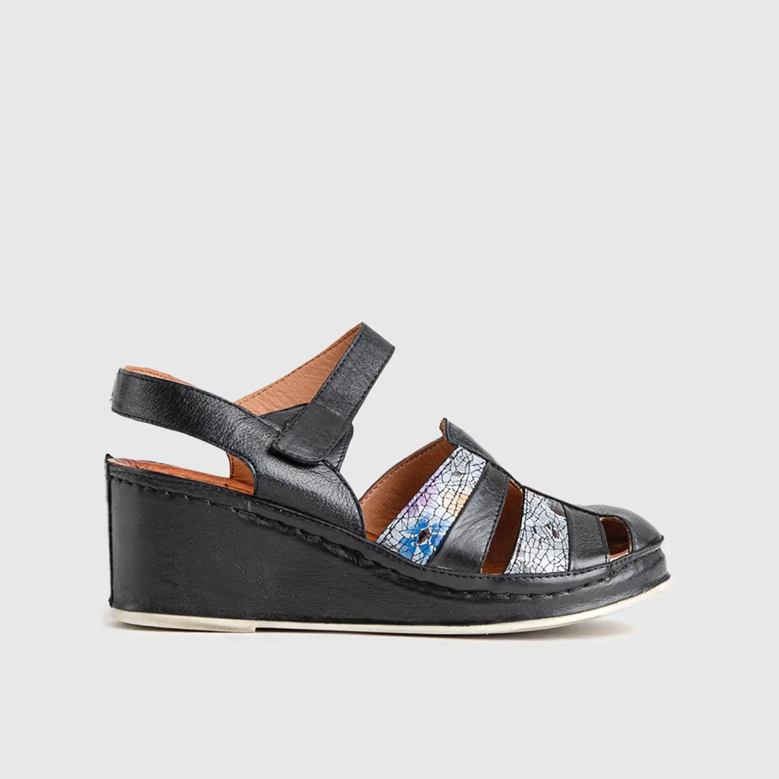 Comfort Wedge Sandal 501 Black Multi