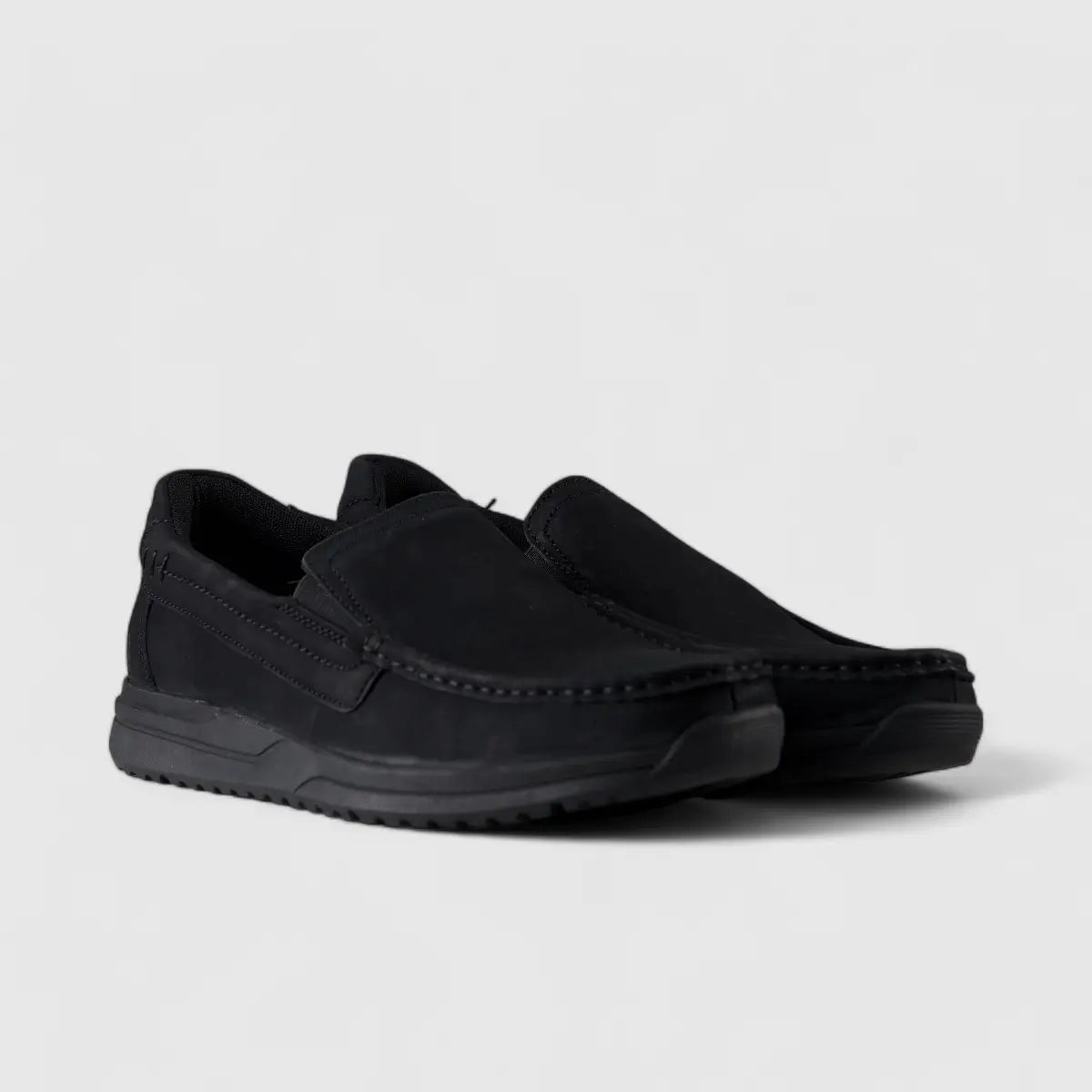 Hp Harrison Slip On Casuals Black Nubuck 00860