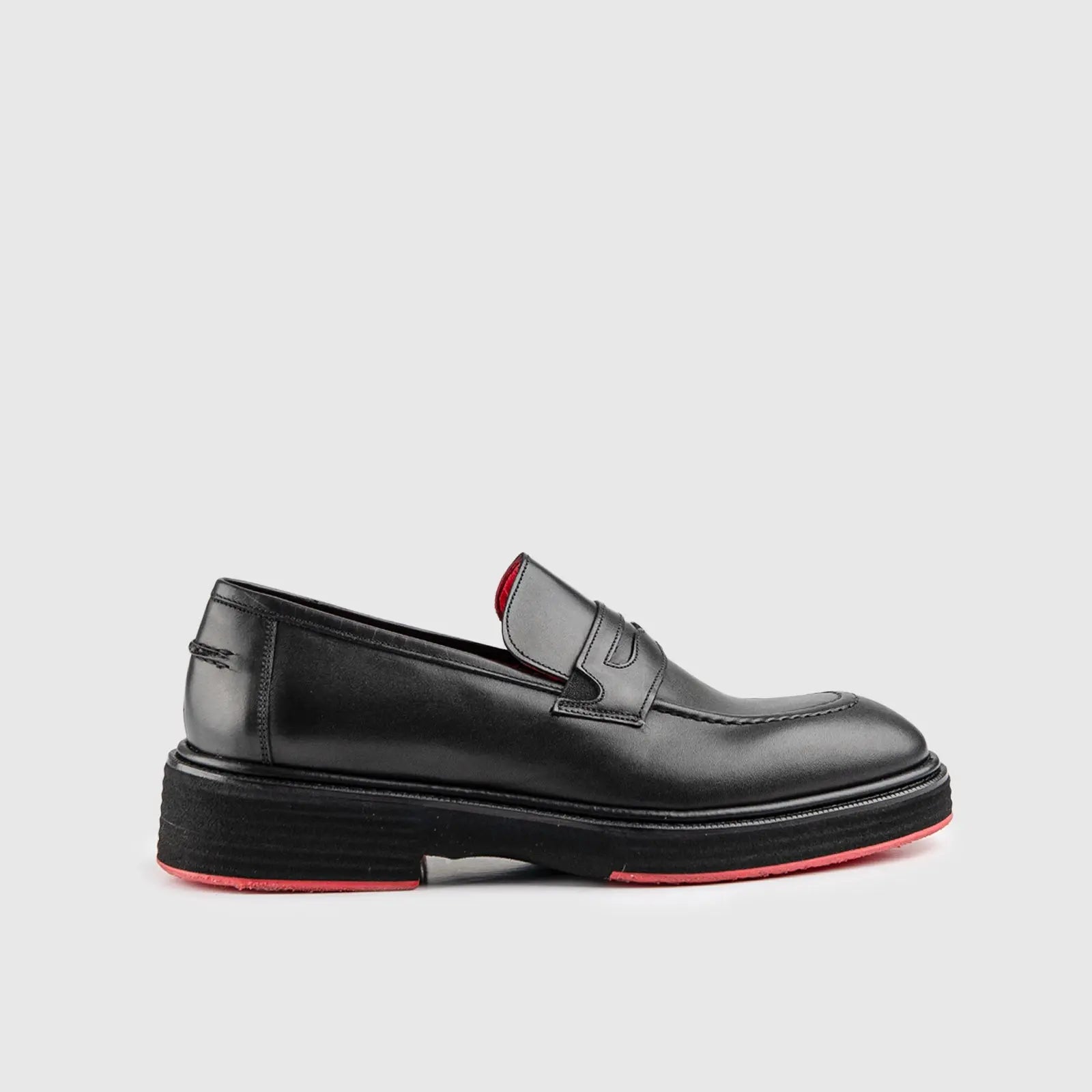 Chunky Sole Dress Loafers Black 0236