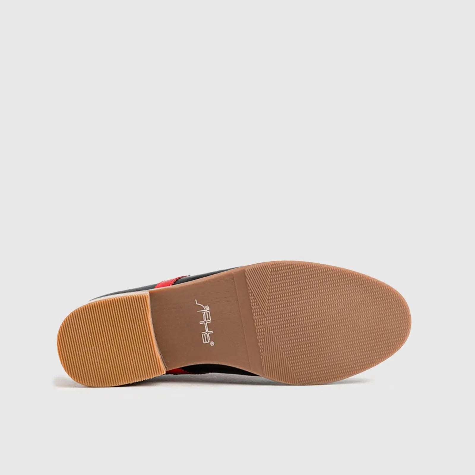 Leather Oxfords Black/Red HA022