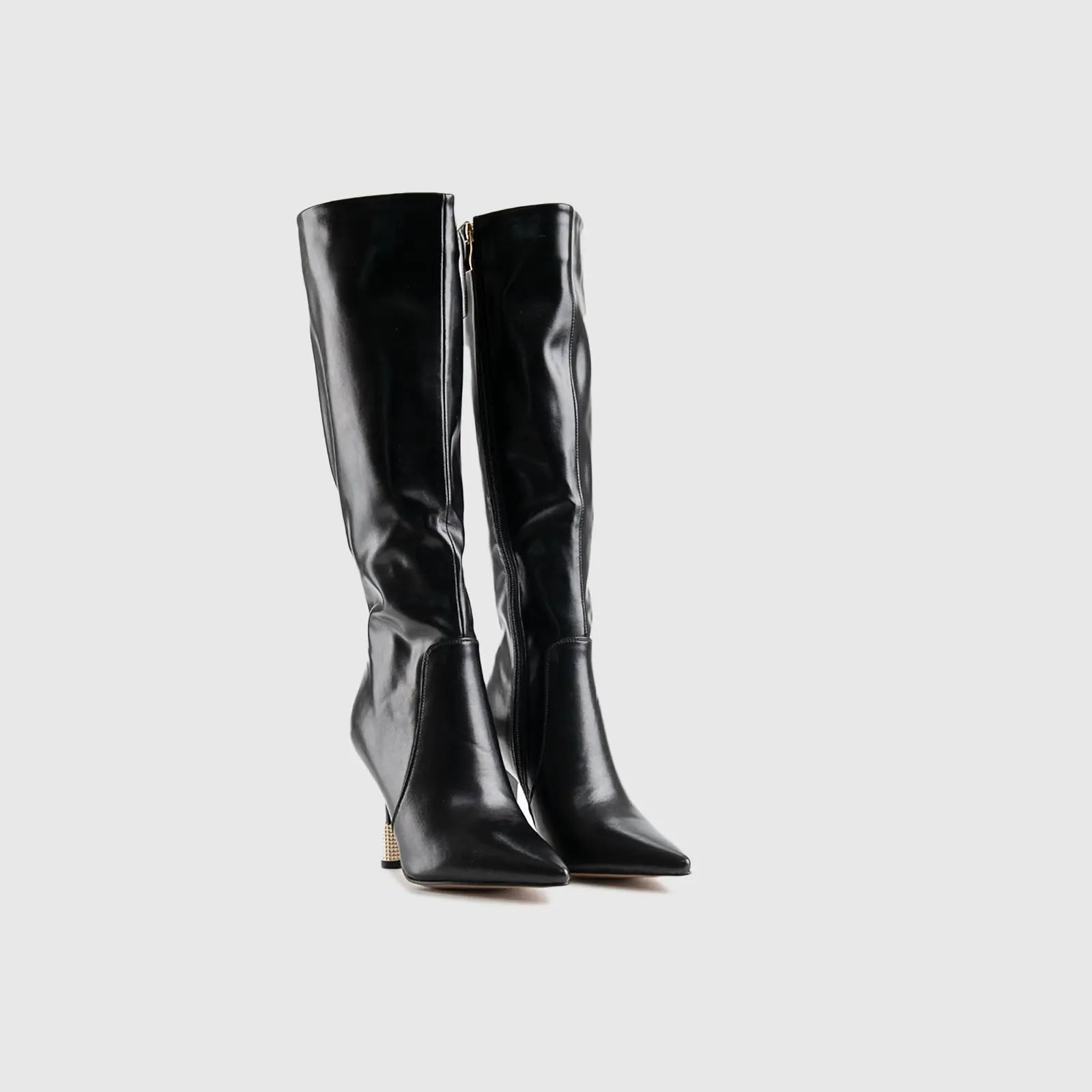 Statement High Heel Long Boot Black Car_037