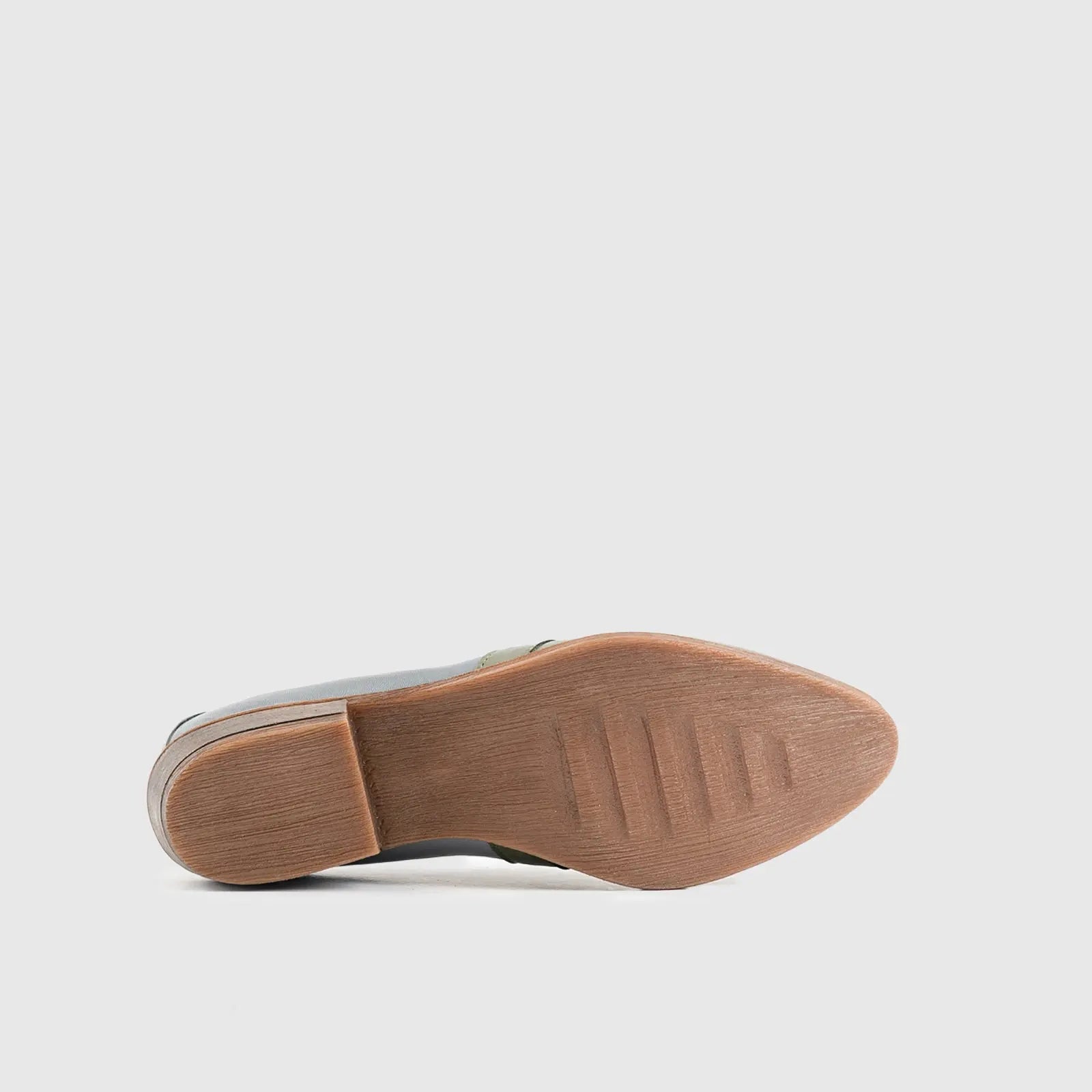 Leather Slip On Tassels 2893 Olive/Light Blue