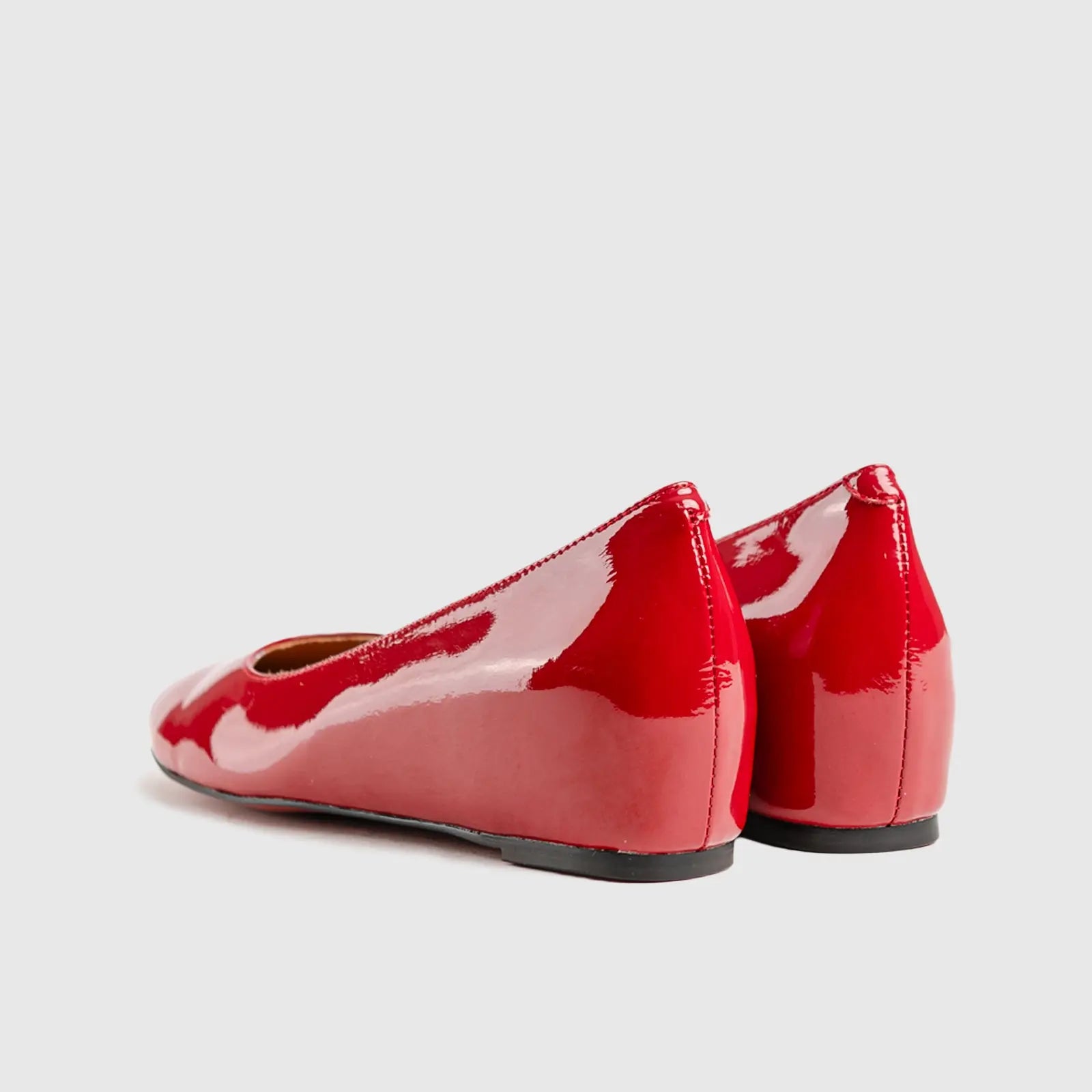 Leather Dress Wedge Red Lar013