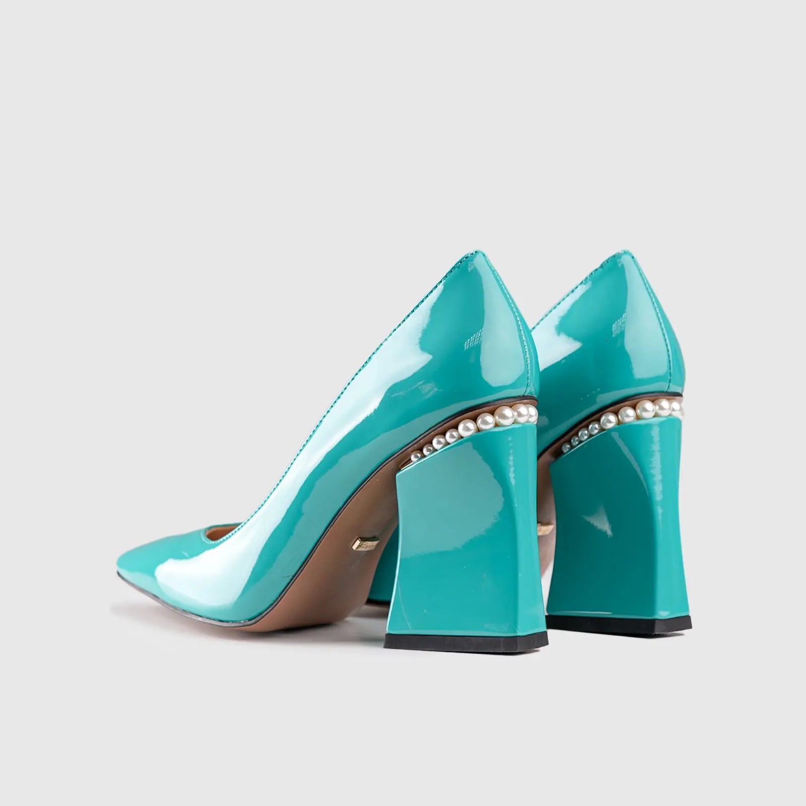 Block Heel Court Navy Car001