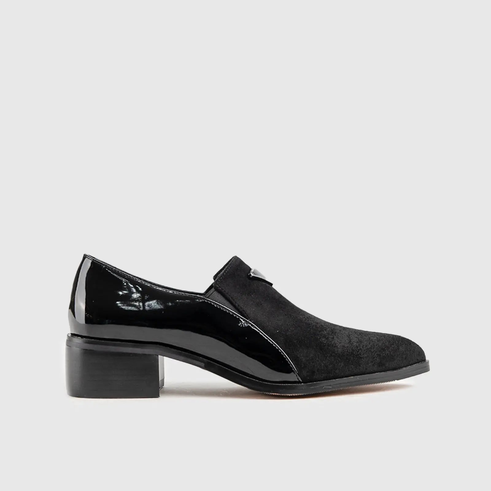 Dress Low Block Heel Black Car005