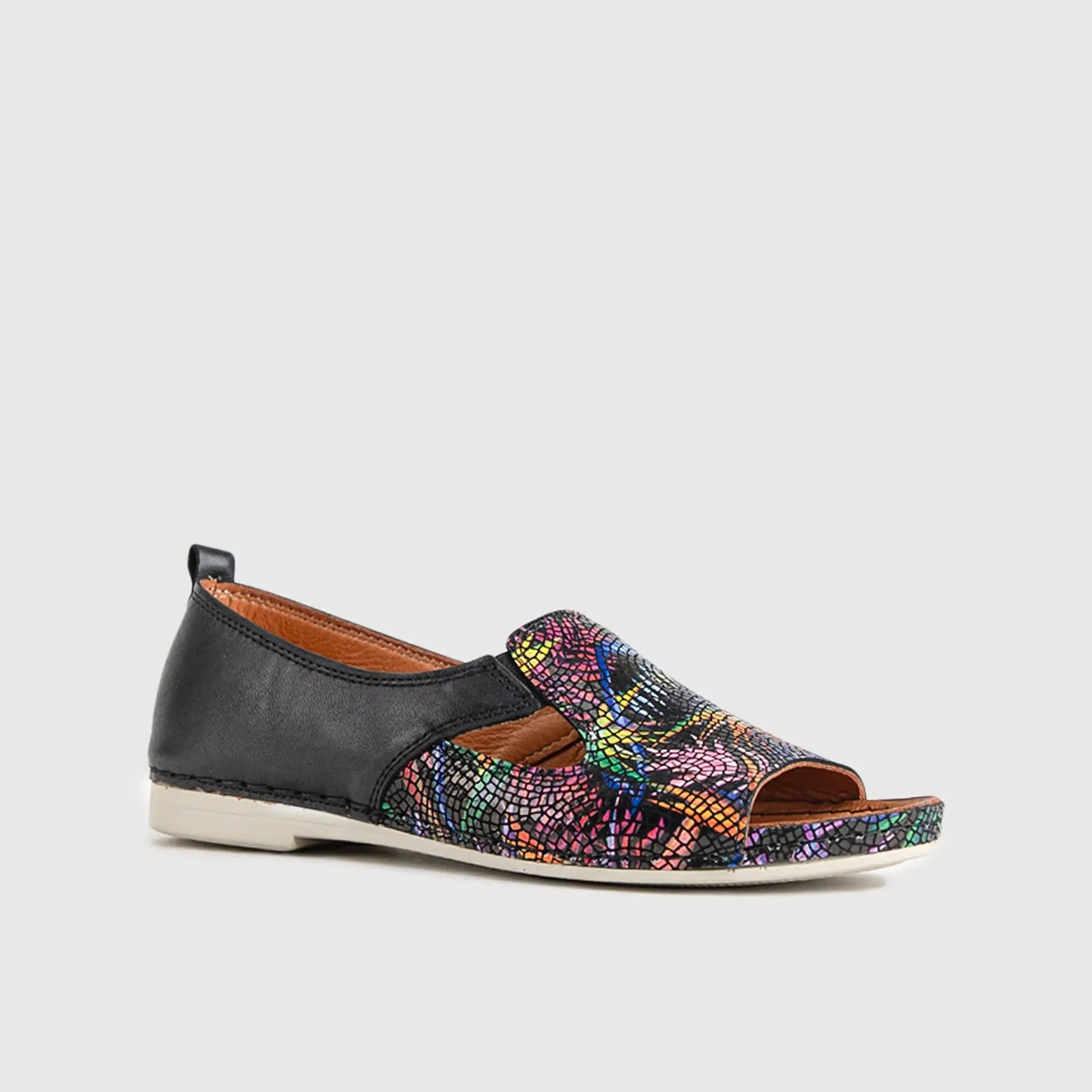 Comfort Leather Casuals 1094 Black Multi