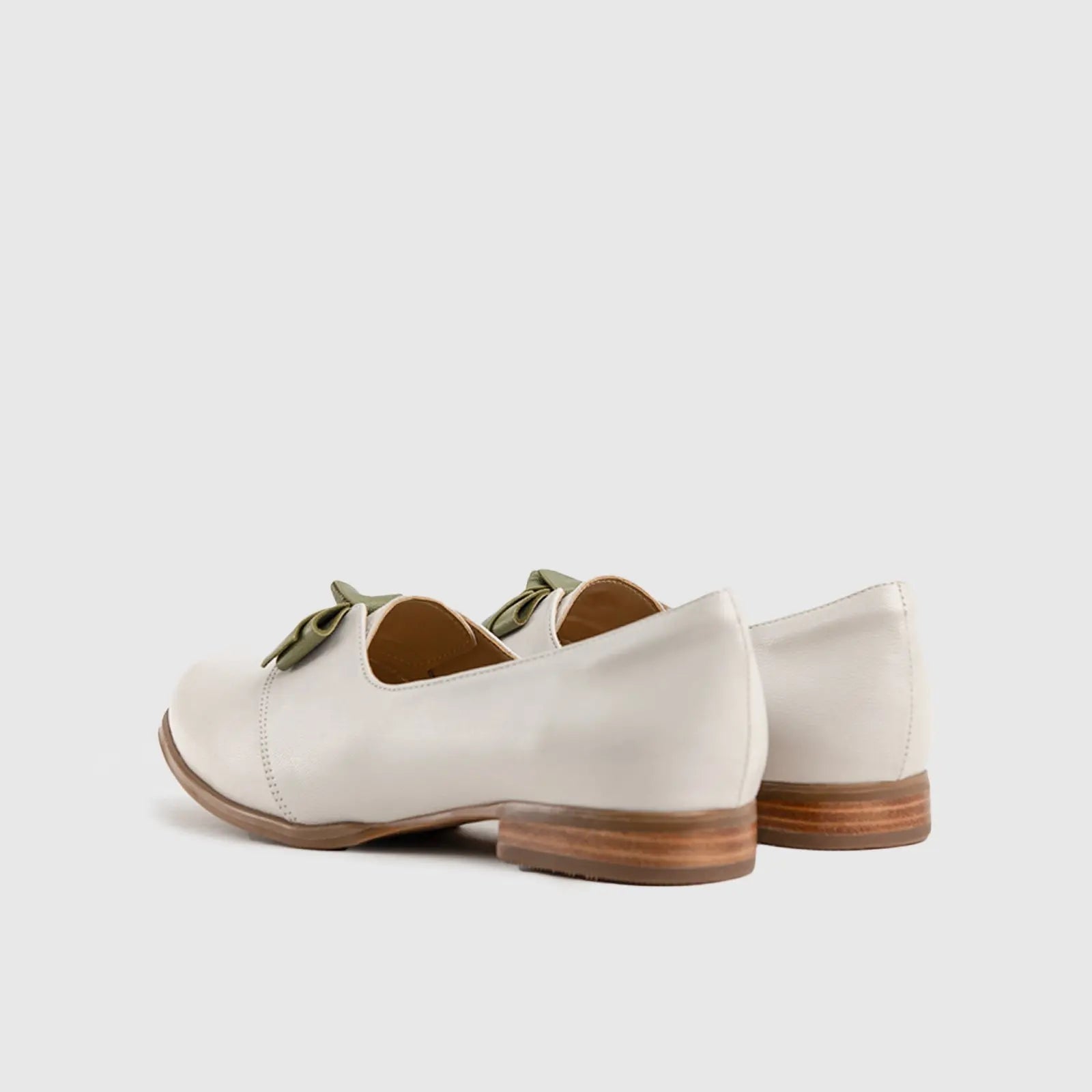 Leather Oxfords White/Green HA014