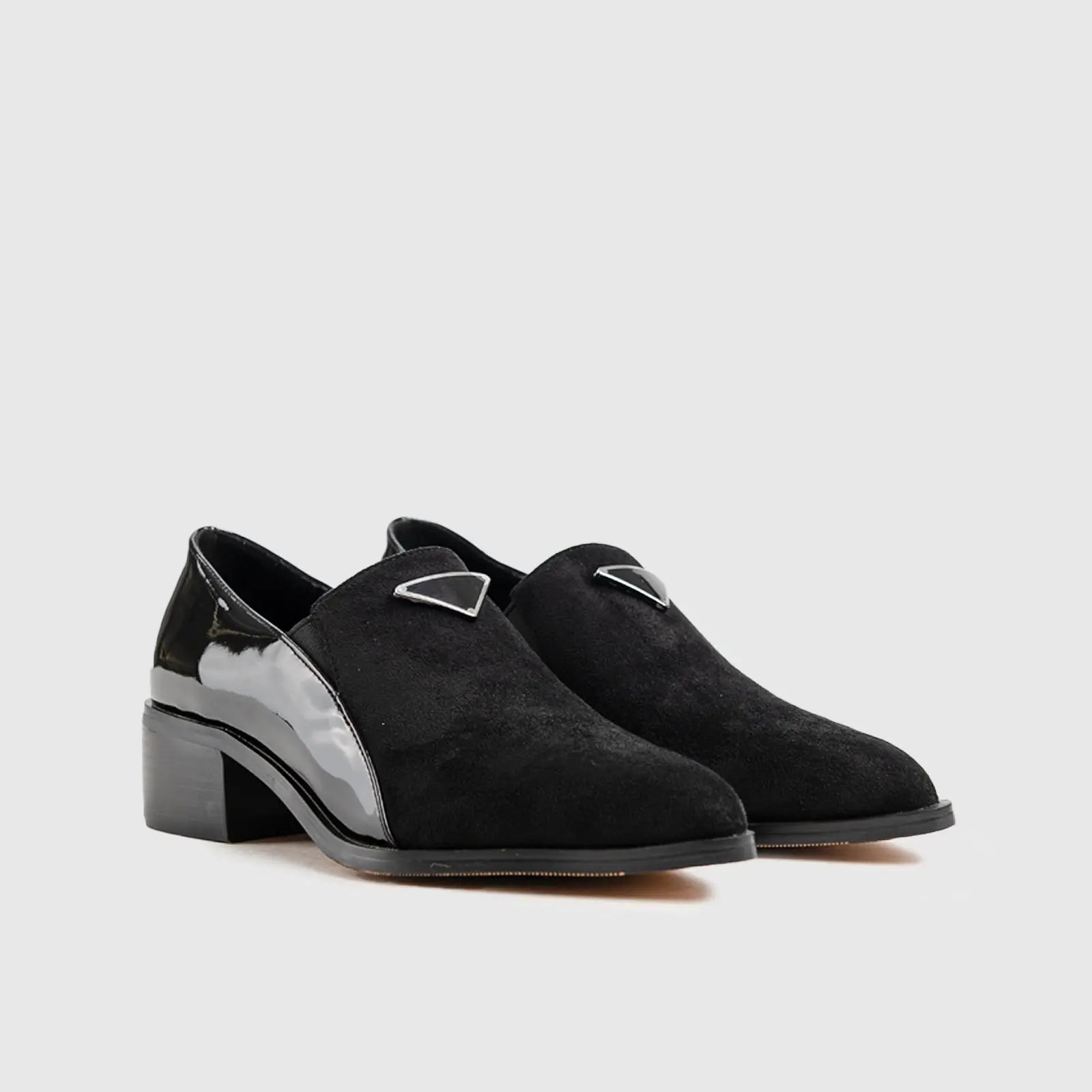 Dress Low Block Heel Black Car005
